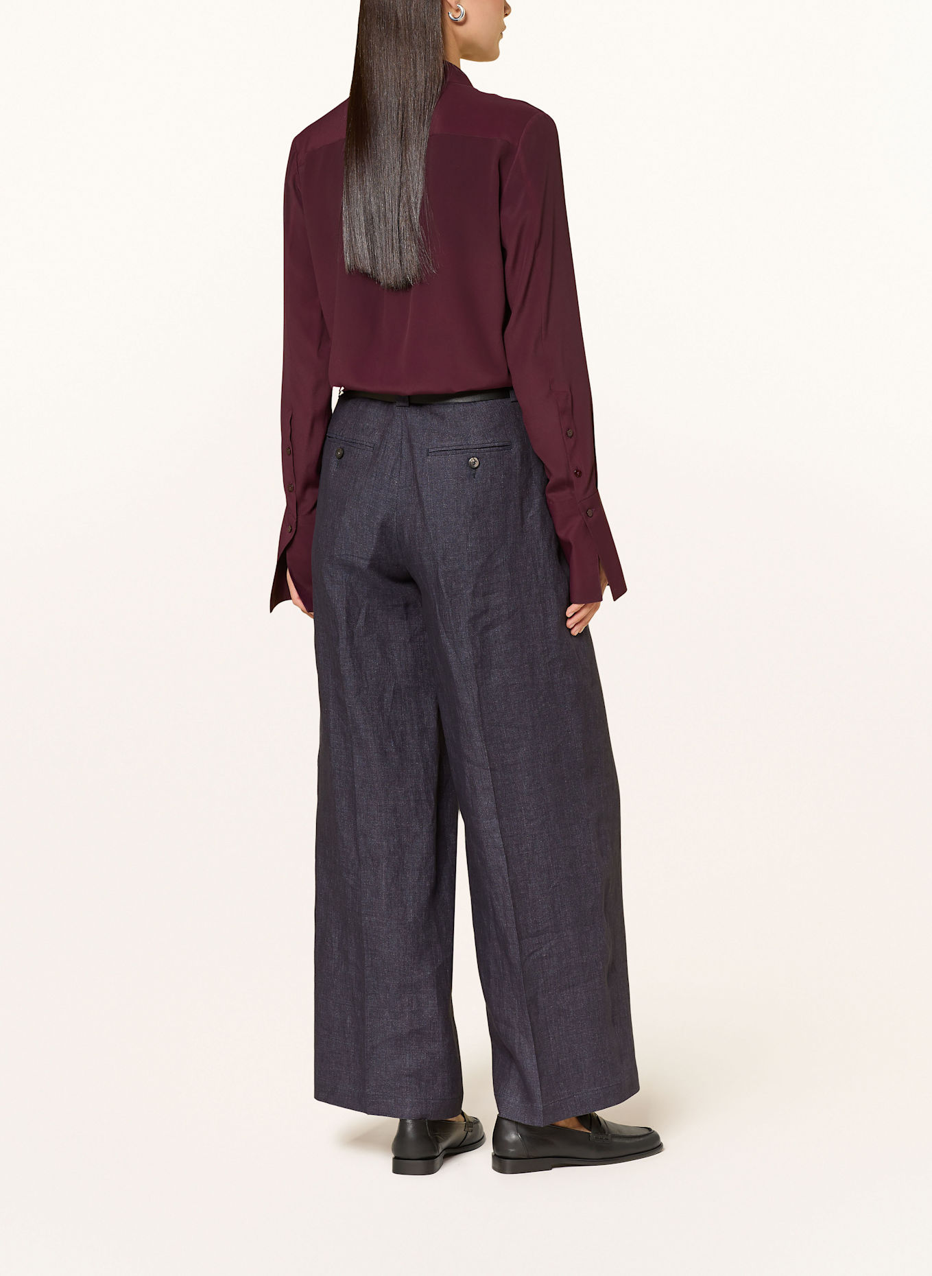 ÉMANOU Hemdbluse mit Seide: DUNKELROT