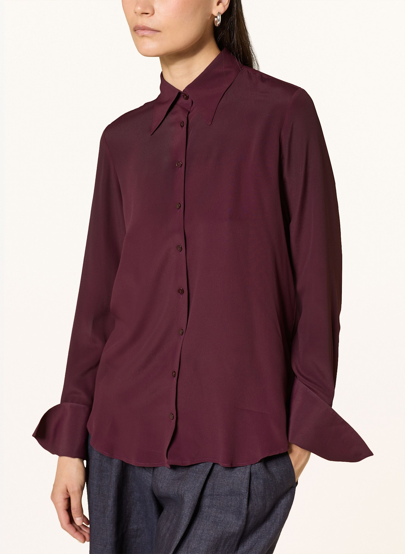 ÉMANOU Hemdbluse mit Seide: DUNKELROT