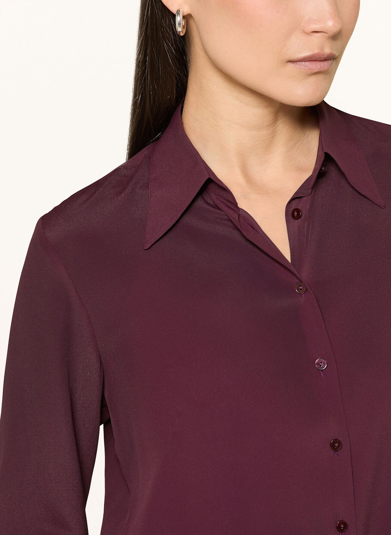 ÉMANOU Hemdbluse mit Seide: DUNKELROT