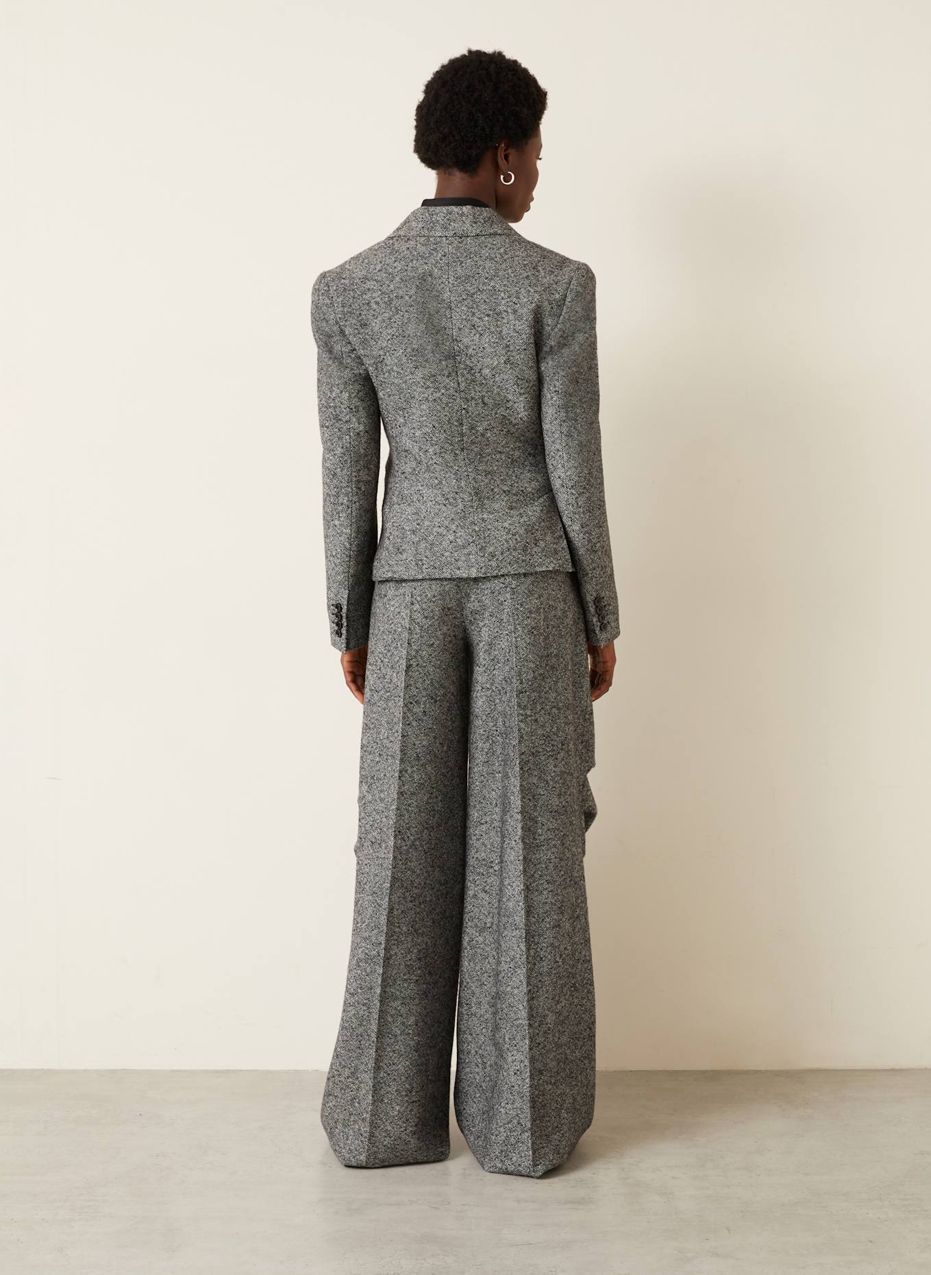 Max Mara Marlenehose SIMONE mit Seide: SCHWARZ / WEISS