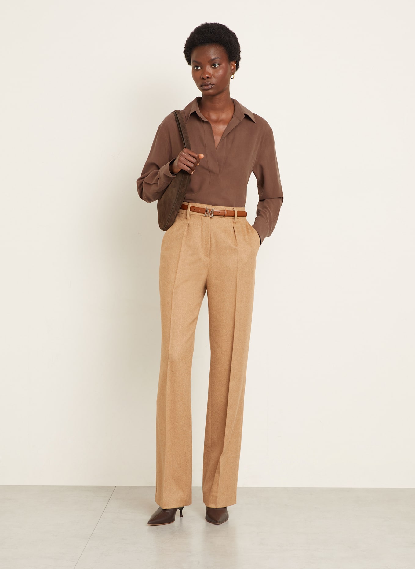 Max Mara Blusenshirt MIRKO aus Seide: BRAUN