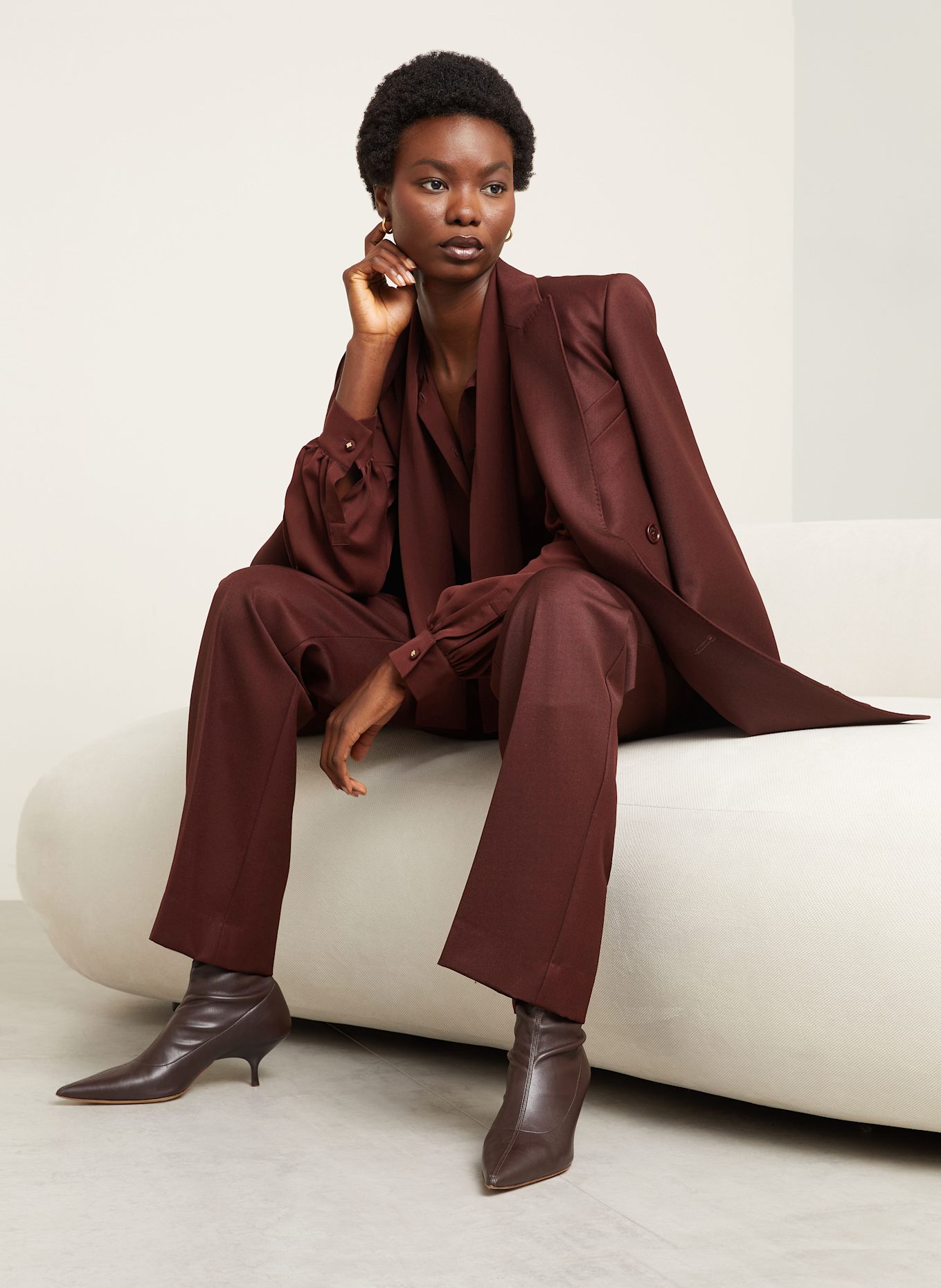 Max Mara Schluppenbluse MELANIA aus Seide: DUNKELROT