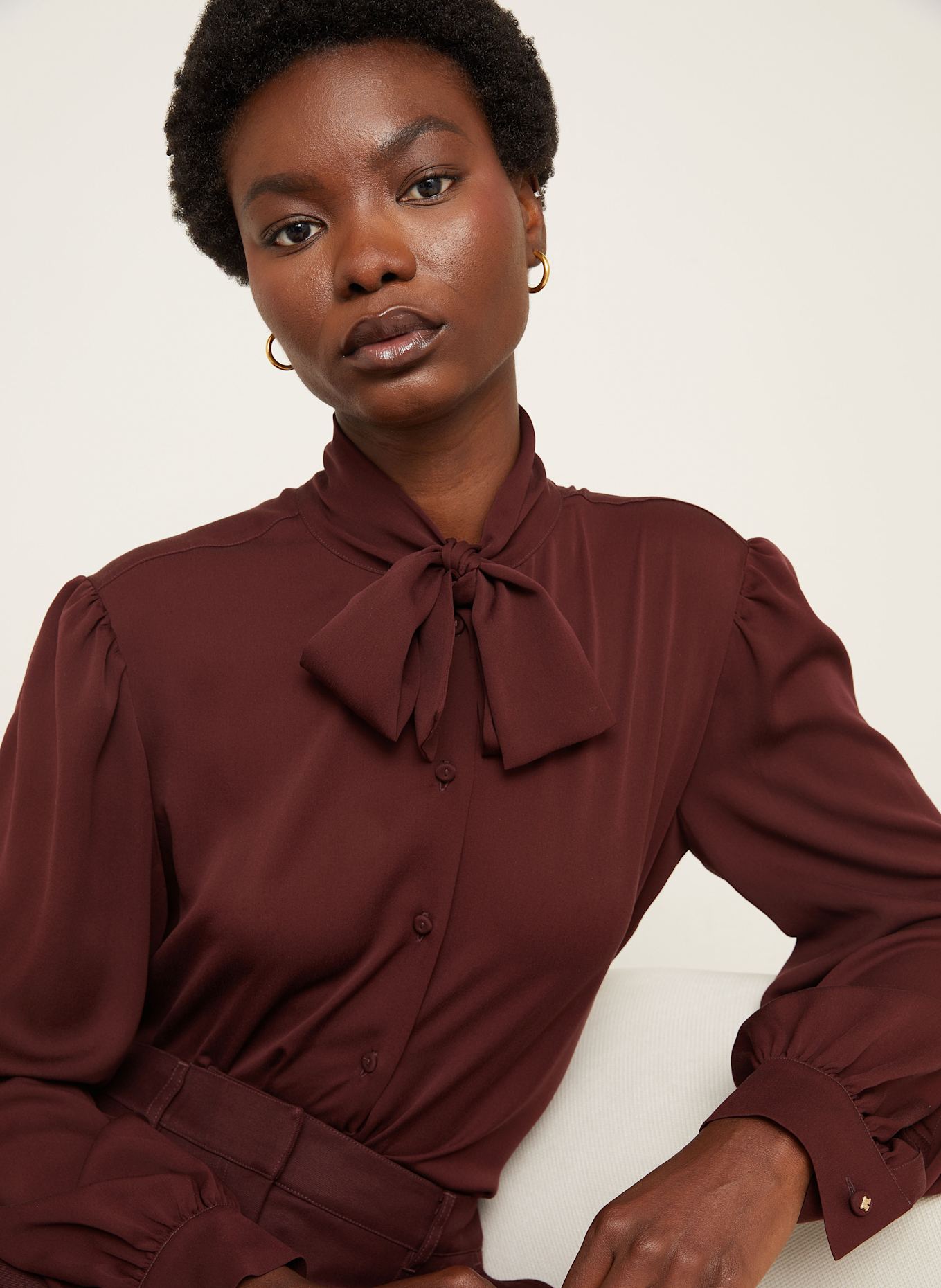 Max Mara Schluppenbluse MELANIA aus Seide: DUNKELROT