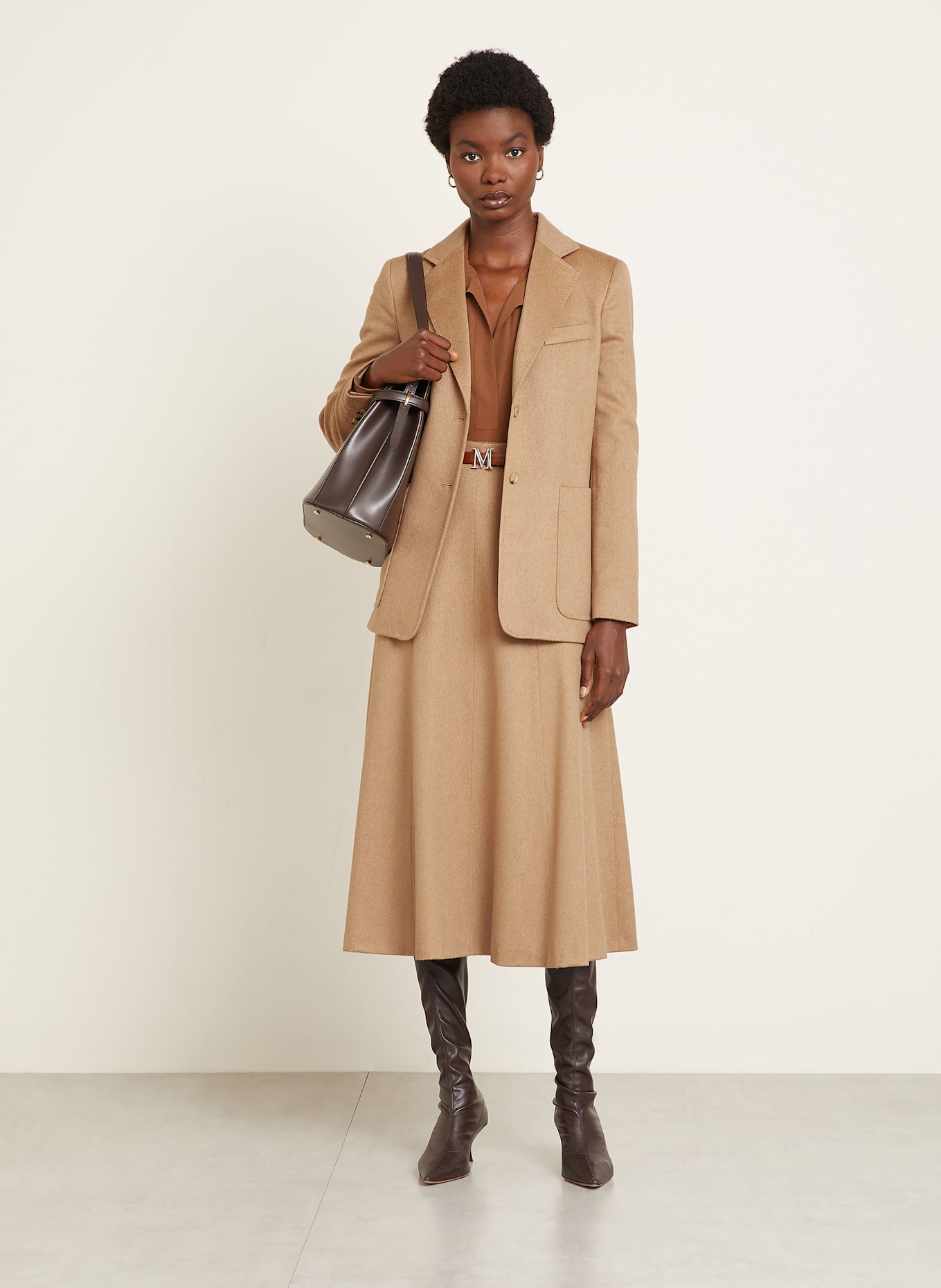 Max Mara Strickrock GENEVE aus Kamelhaar: CAMEL