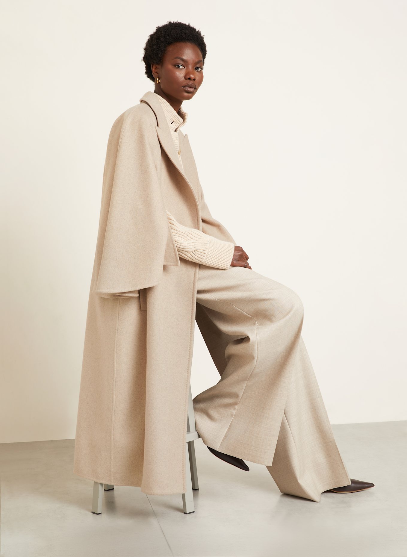 Max Mara Mantel GANGE mit Kamelhaar: CREME