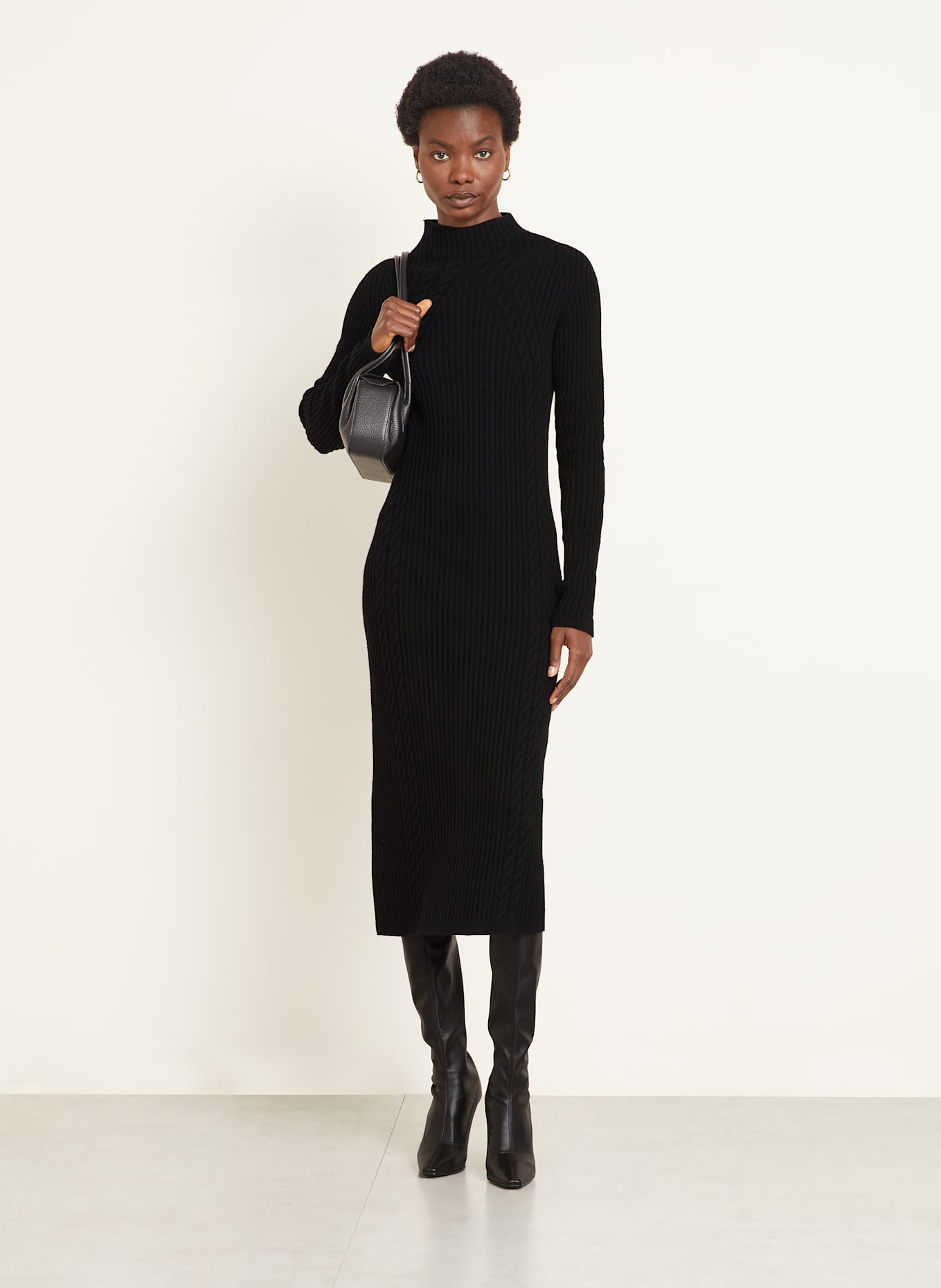 Max Mara Strickkleid ZELANDA mit Cashmere: SCHWARZ
