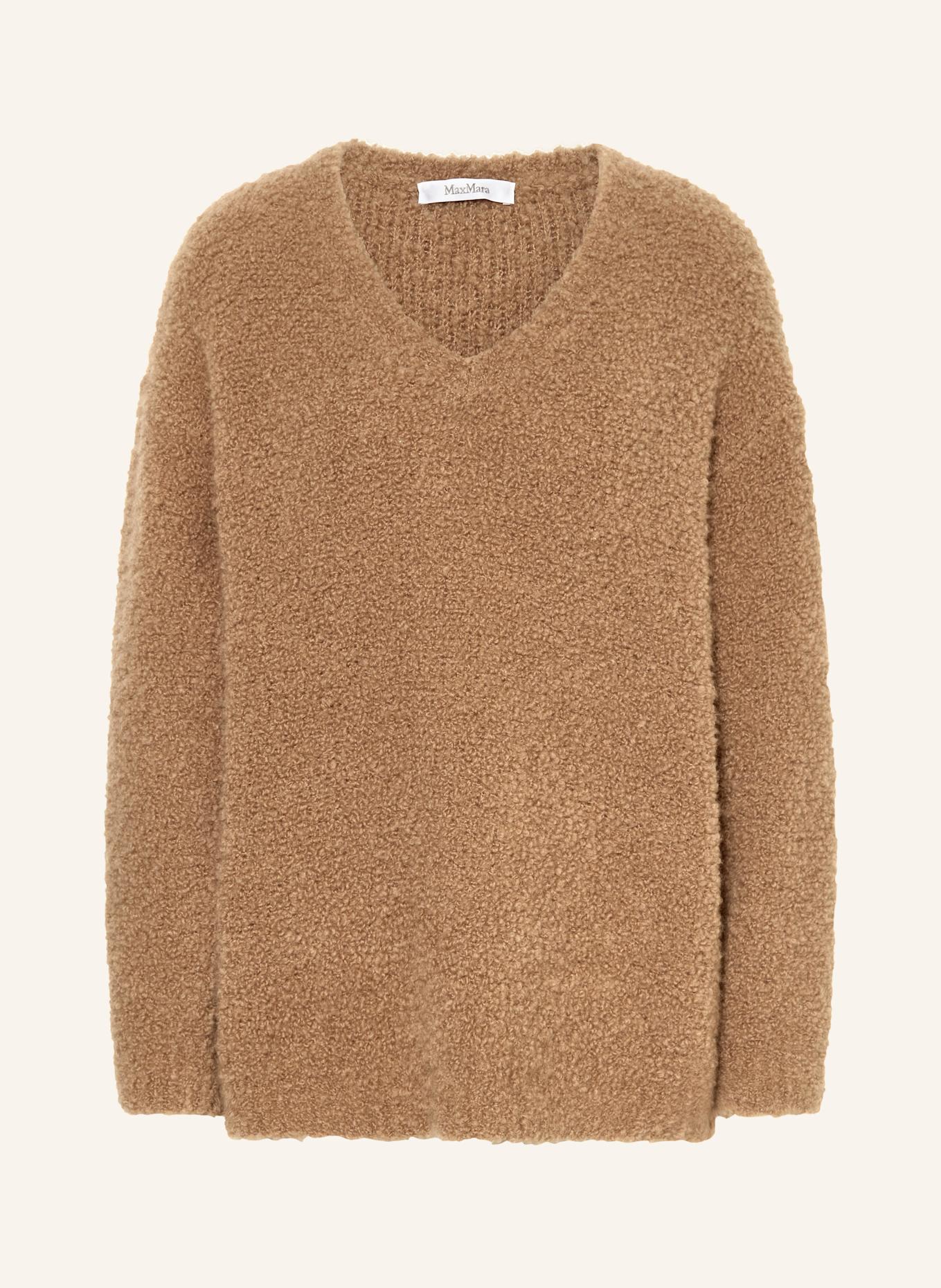 Max Mara Kamelhaar-Pullover PANTERA aus Bouclé: CAMEL
