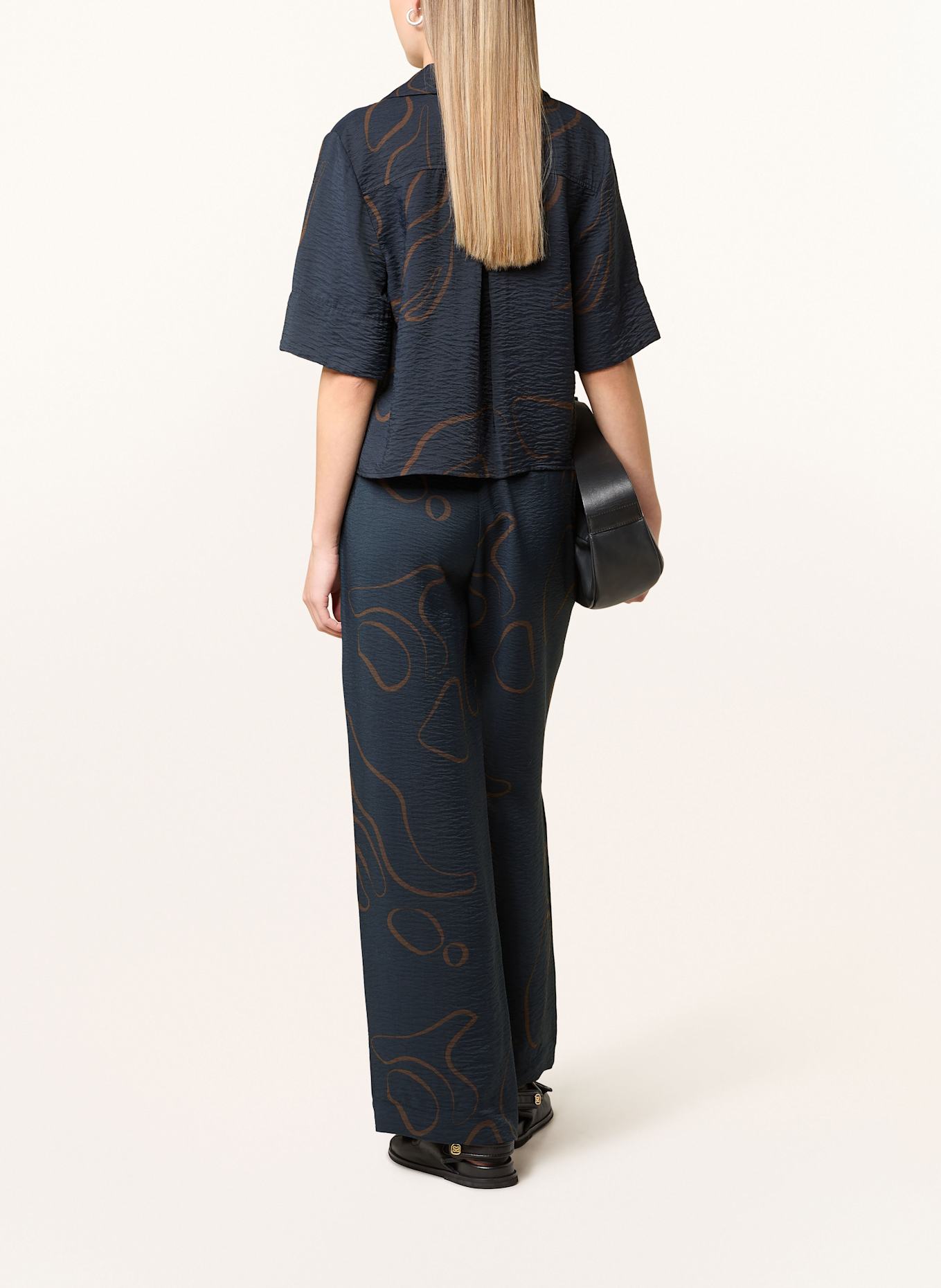 someday Cropped-Hemdbluse ZESORA: DUNKELBLAU / BRAUN