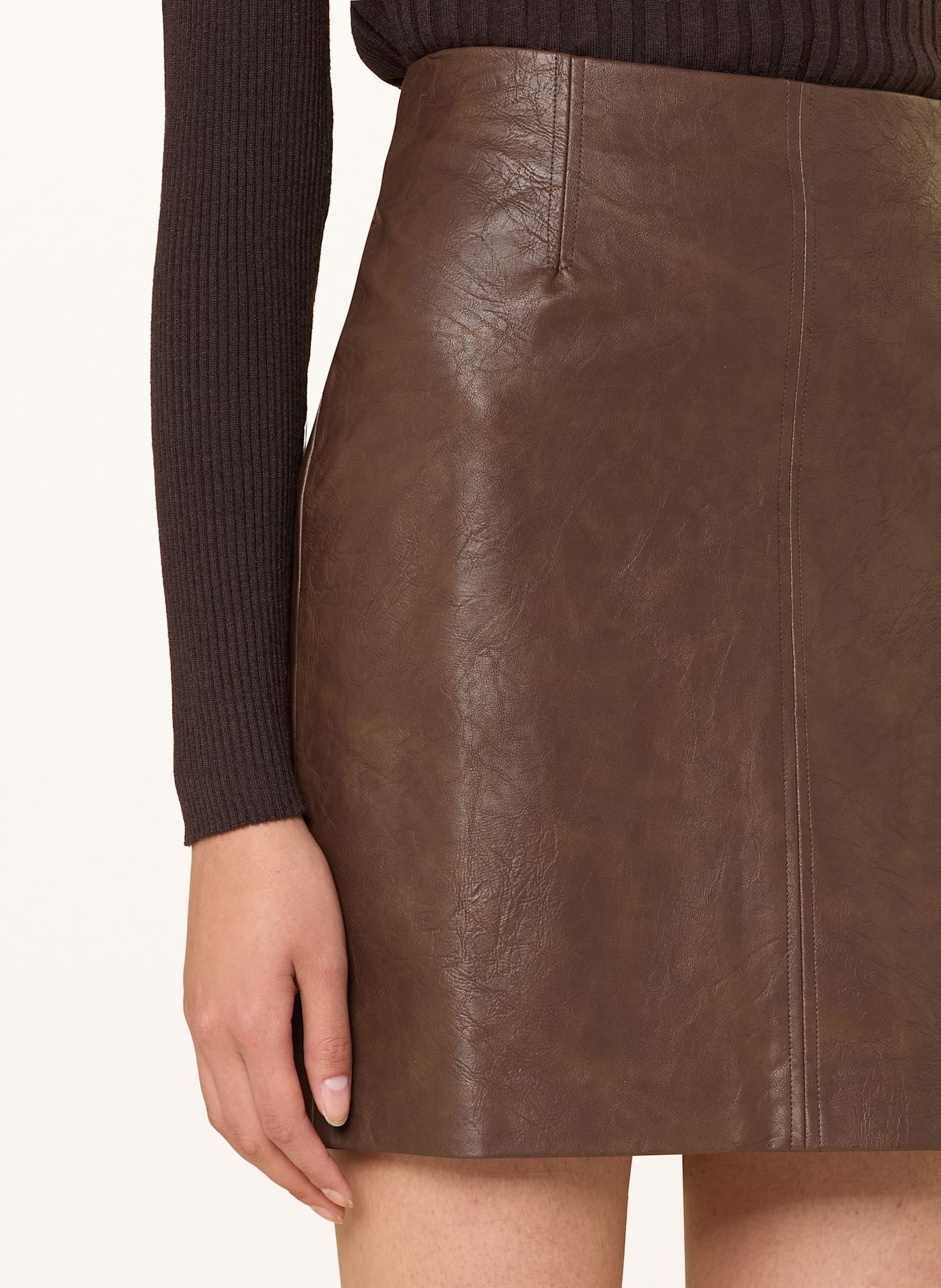 ICHI Rock IHKILAVI in Lederoptik: DUNKELBRAUN