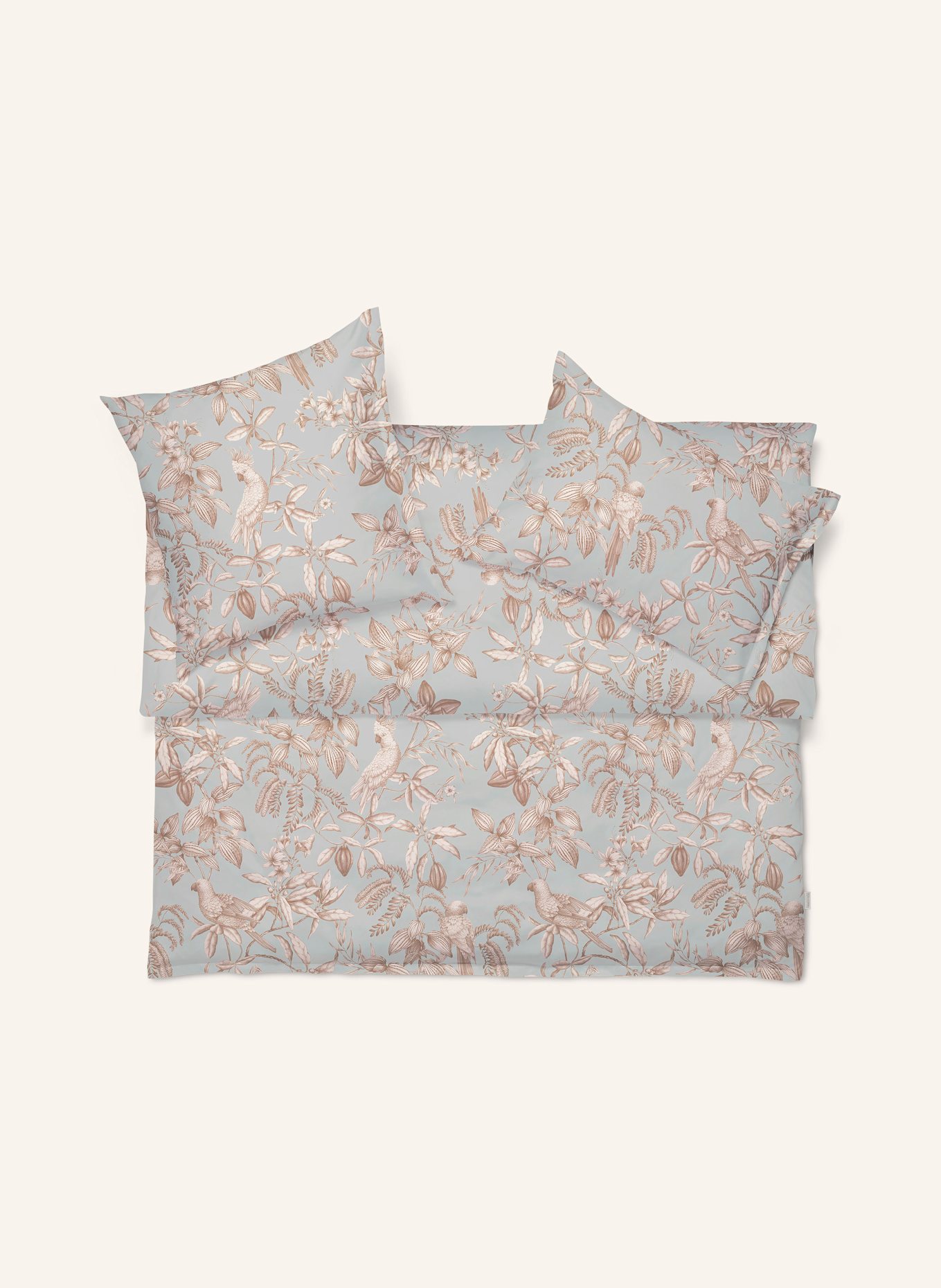 SCHLOSSBERG Bettbezug CALYPSO: GRAU/ BEIGE/ WEISS