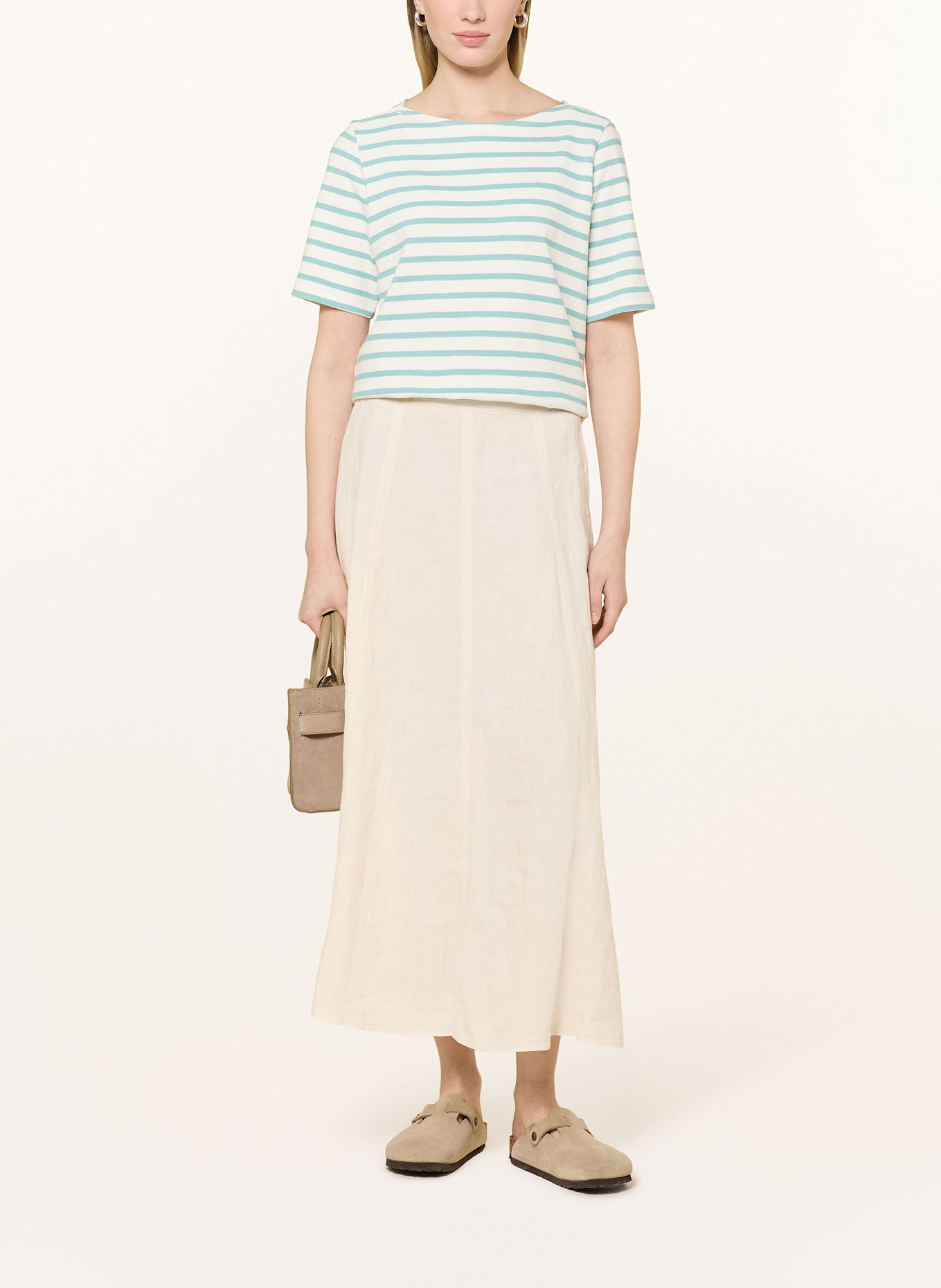 Marc O'Polo T-shirt: ECRU / TURQUOISE