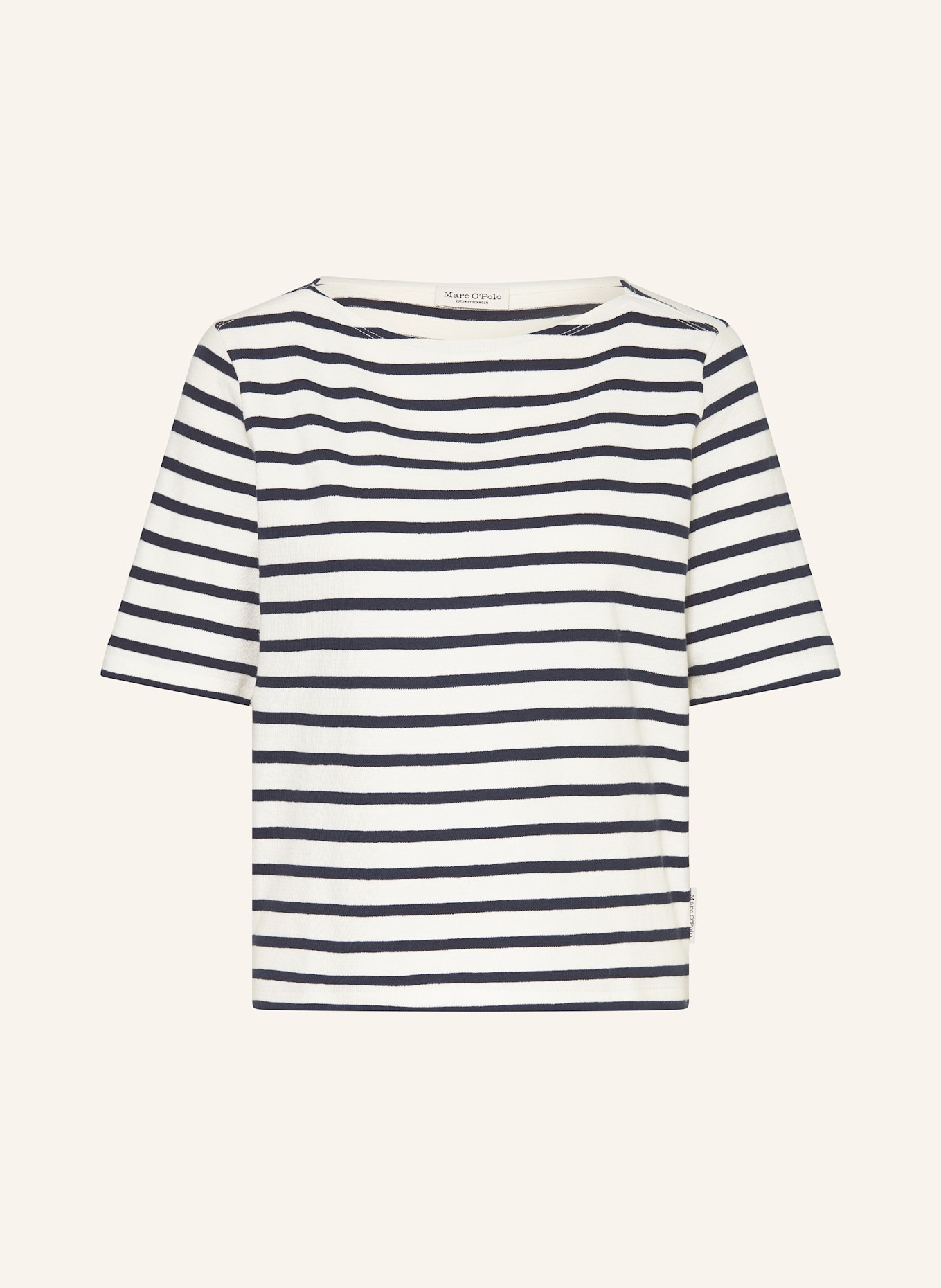 Marc O'Polo T-shirt: ECRU / DARK BLUE