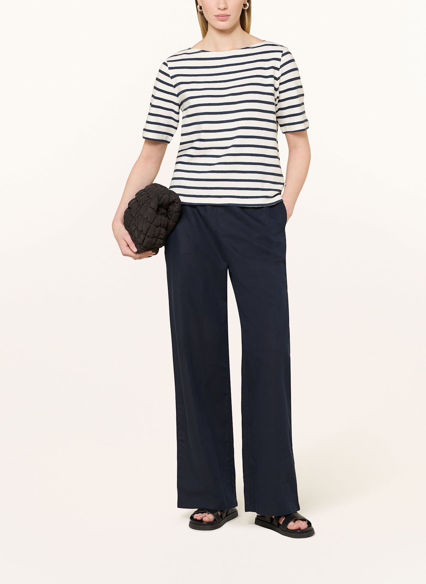 Marc O'Polo T-shirt: ECRU / DARK BLUE