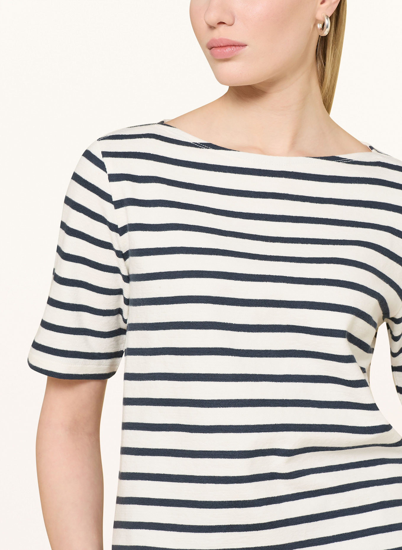 Marc O'Polo T-shirt: ECRU / DARK BLUE