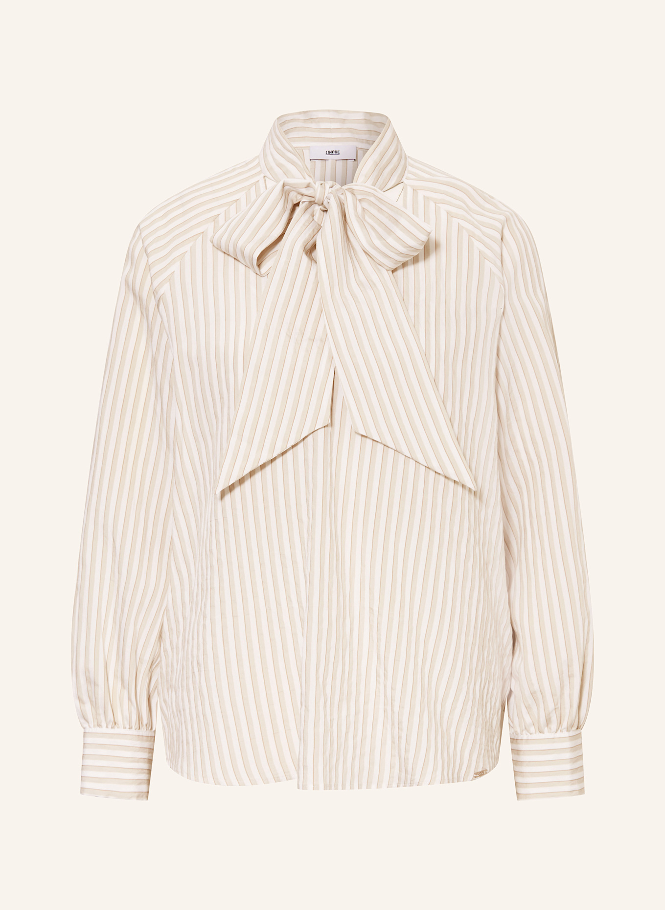 CINQUE Schluppenbluse CIPALOMINO: BEIGE/ CREME