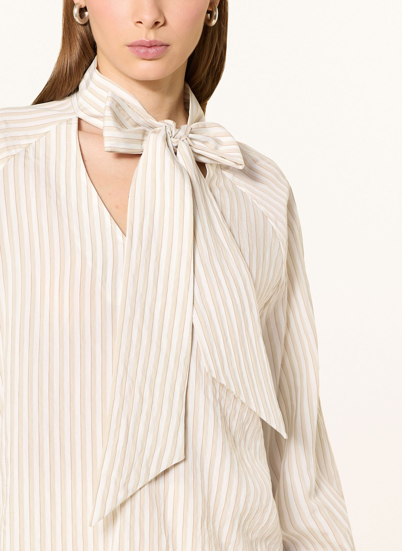 CINQUE Schluppenbluse CIPALOMINO: BEIGE/ CREME