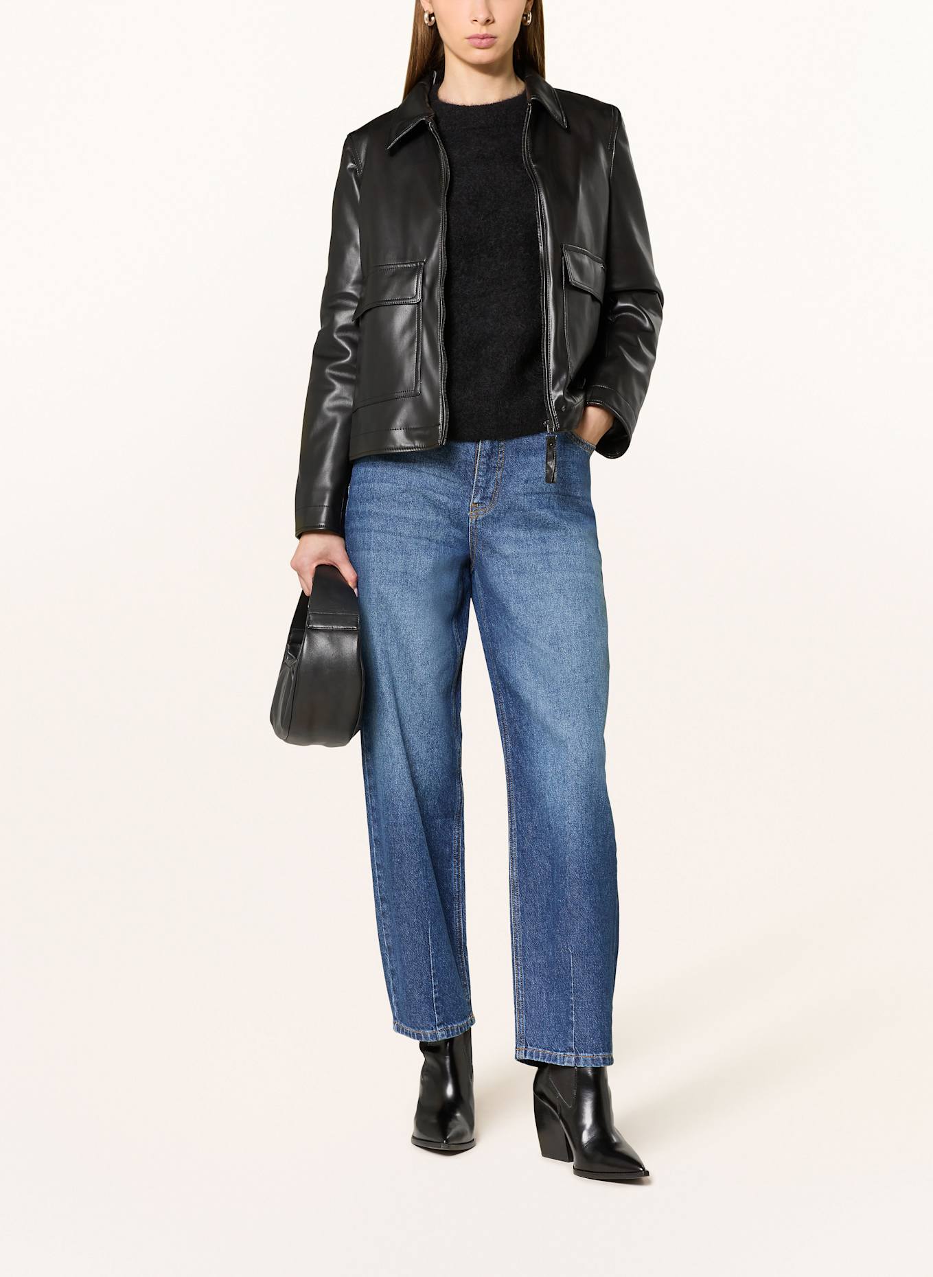 CINQUE Jacke CIELVITA in Lederoptik: SCHWARZ