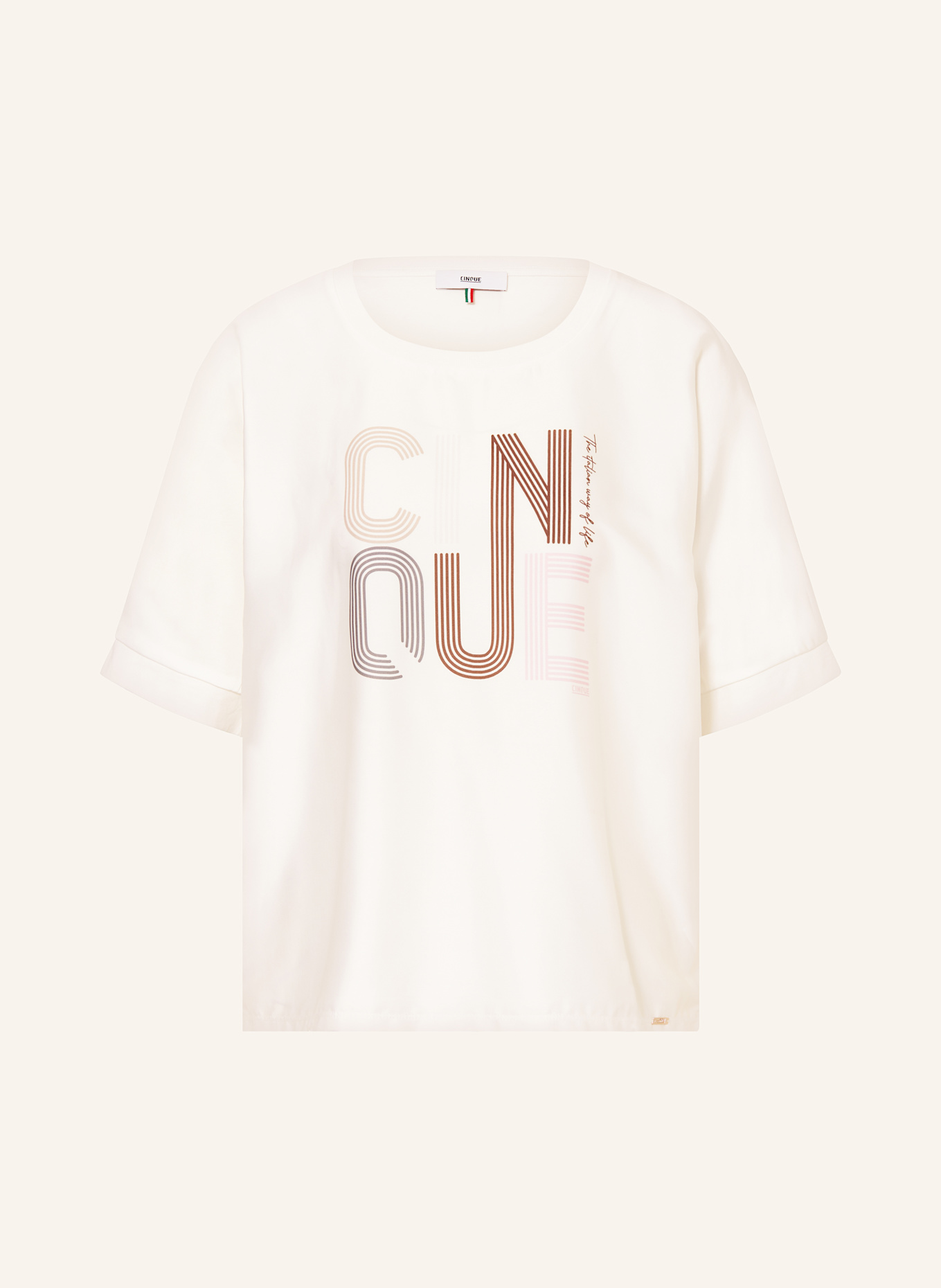 CINQUE T-Shirt CILIDO im Materialmix: WEISS