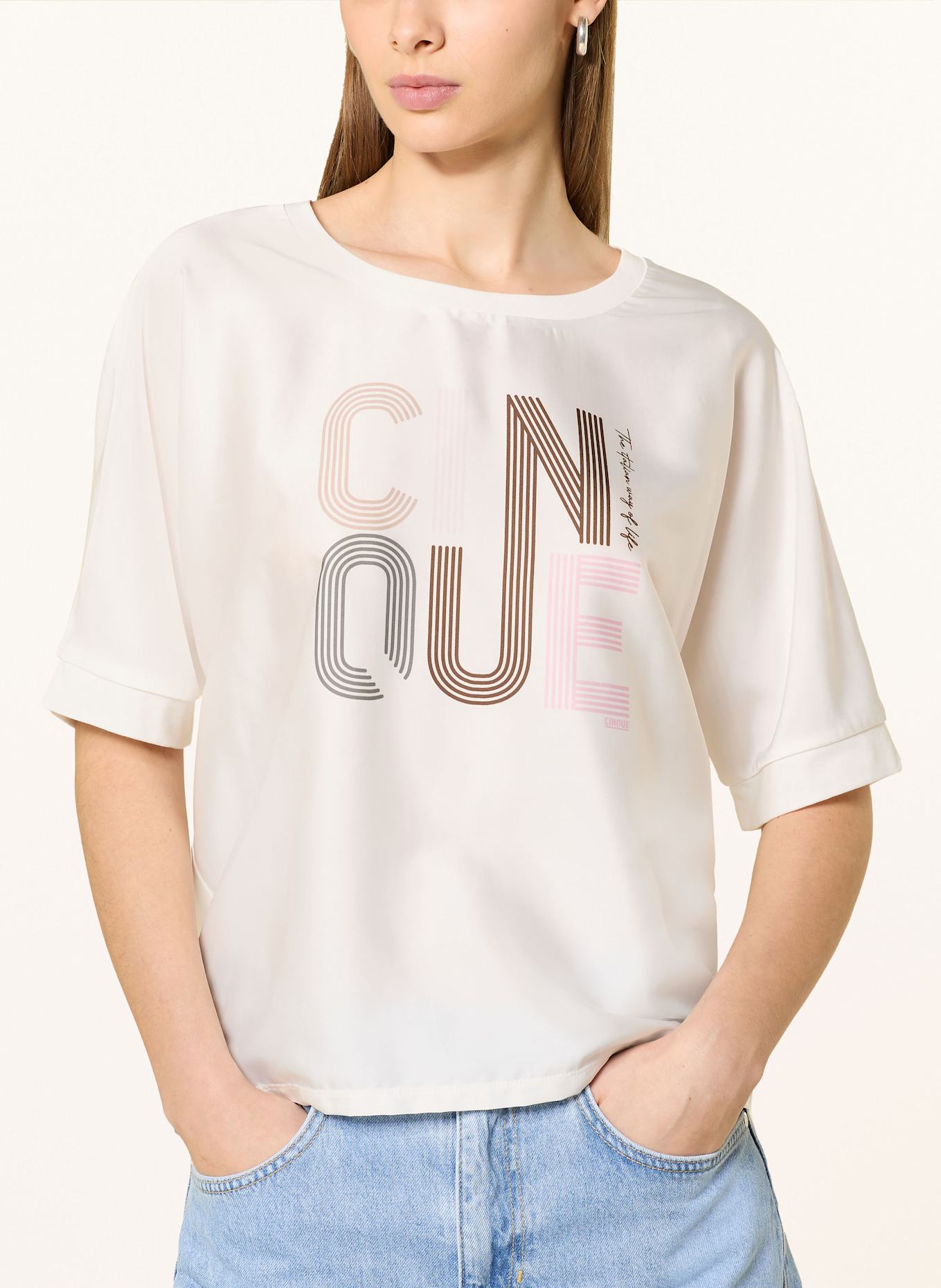 CINQUE T-Shirt CILIDO im Materialmix: WEISS