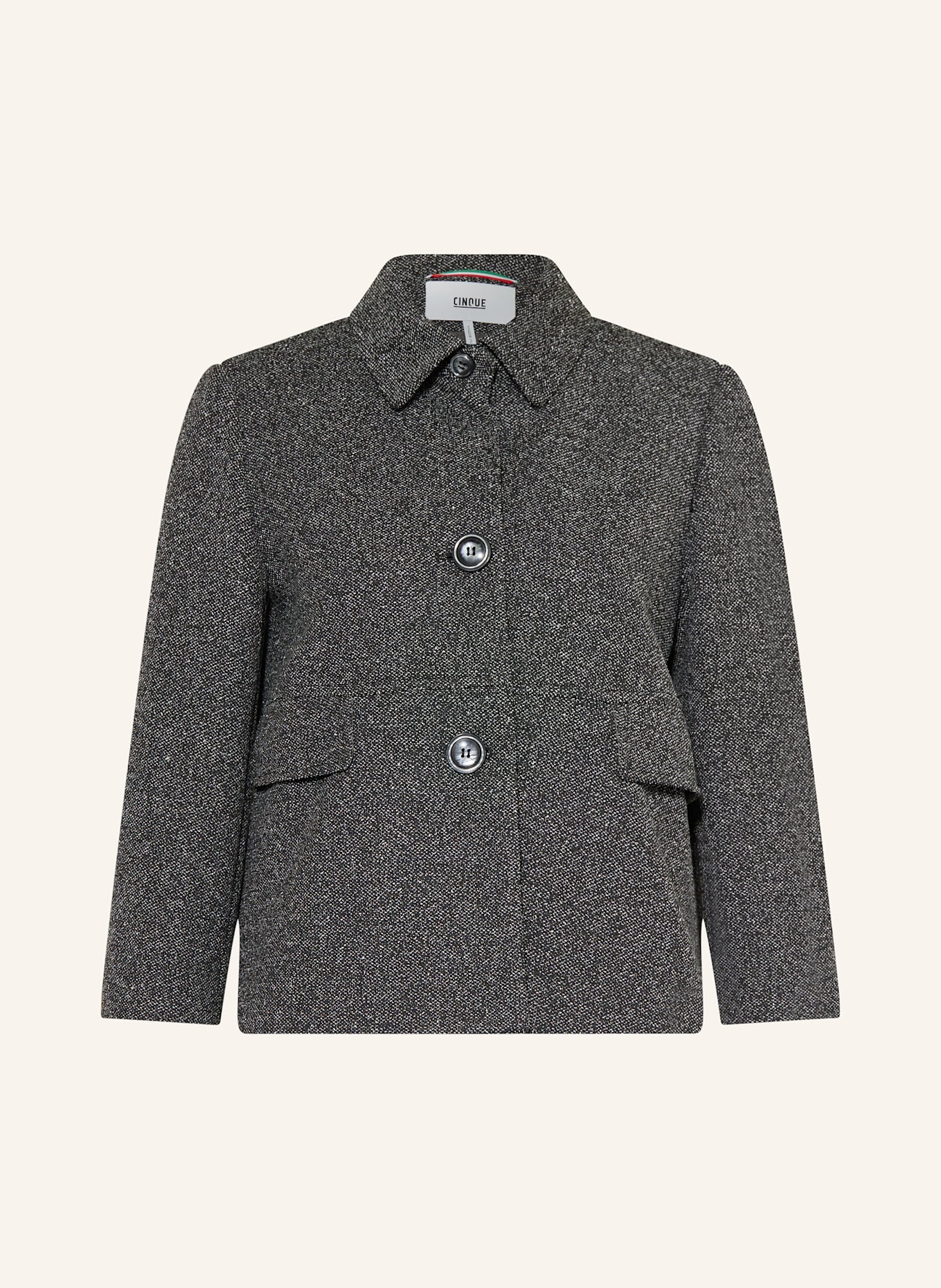 CINQUE Kastenjacke CILOTTE mit 3/4-Arm: DUNKELGRAU