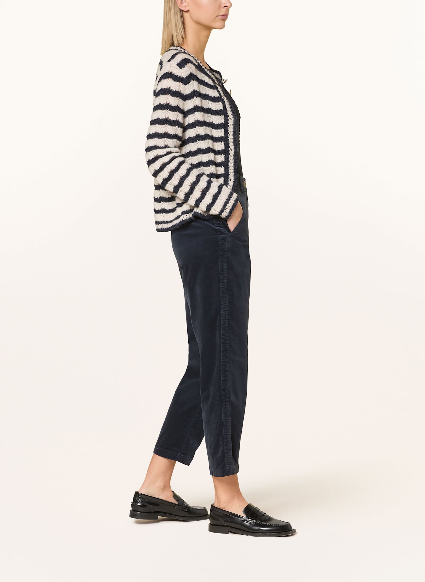 CINQUE 7/8-Hose CISLYA aus Samt: DUNKELBLAU