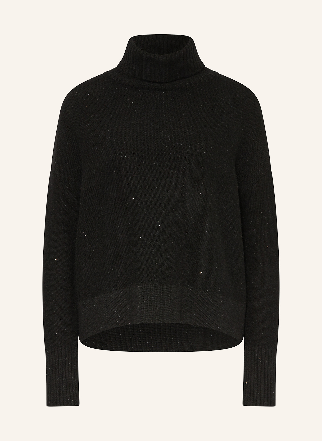 (THE MERCER) N.Y. Cashmere-Pullover mit Pailletten: SCHWARZ