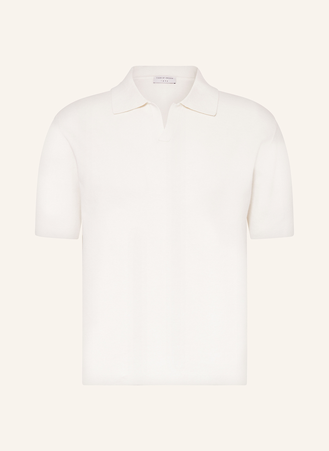 TIGER OF SWEDEN Strick-Poloshirt MAELON: ECRU