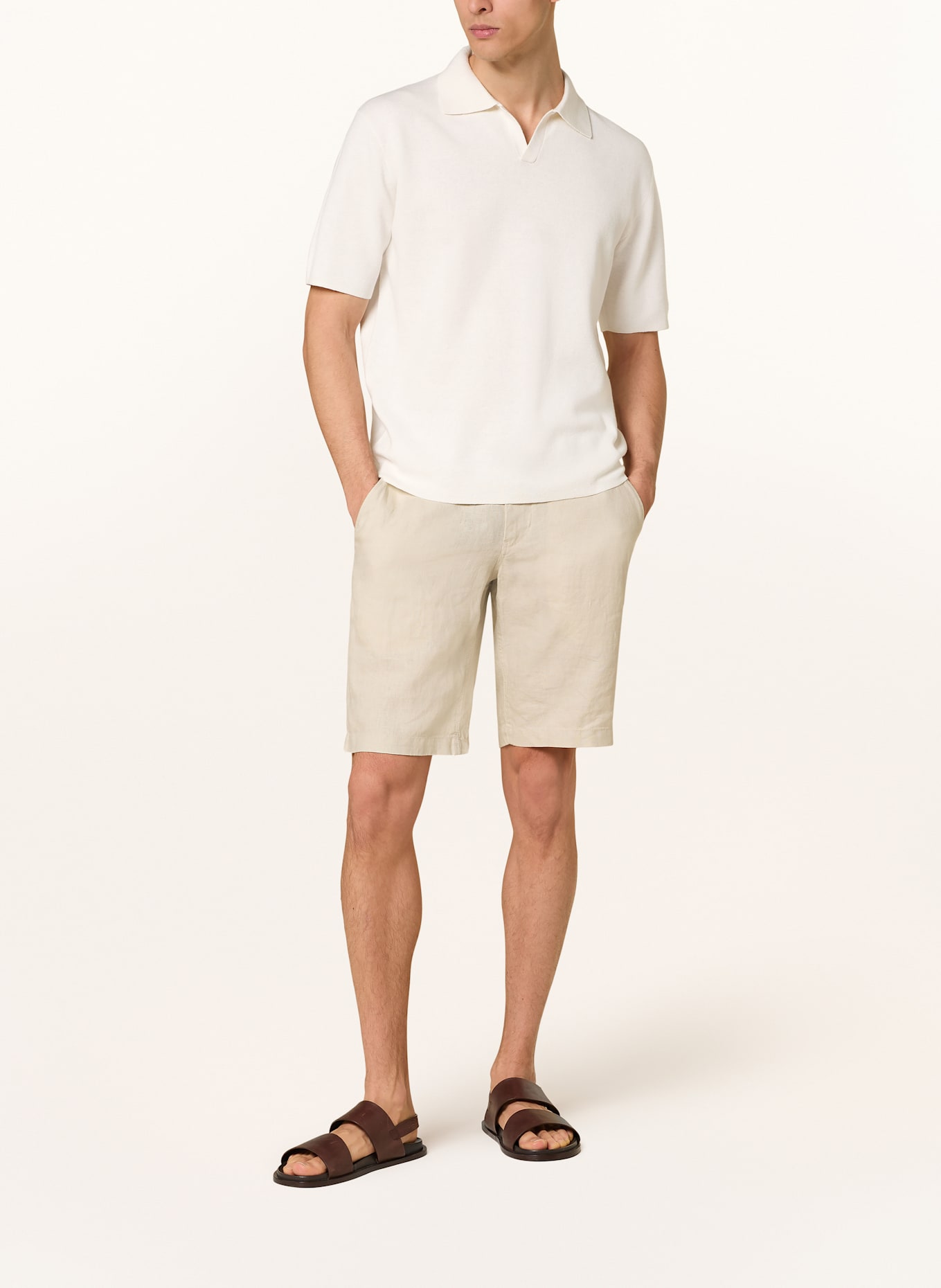 TIGER OF SWEDEN Strick-Poloshirt MAELON: ECRU