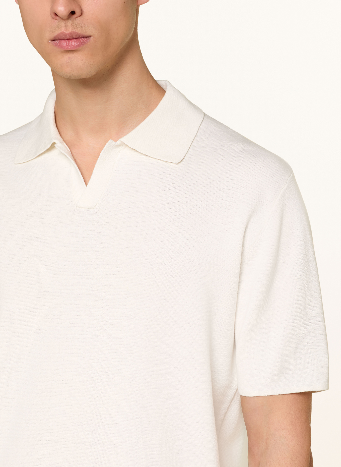 TIGER OF SWEDEN Strick-Poloshirt MAELON: ECRU
