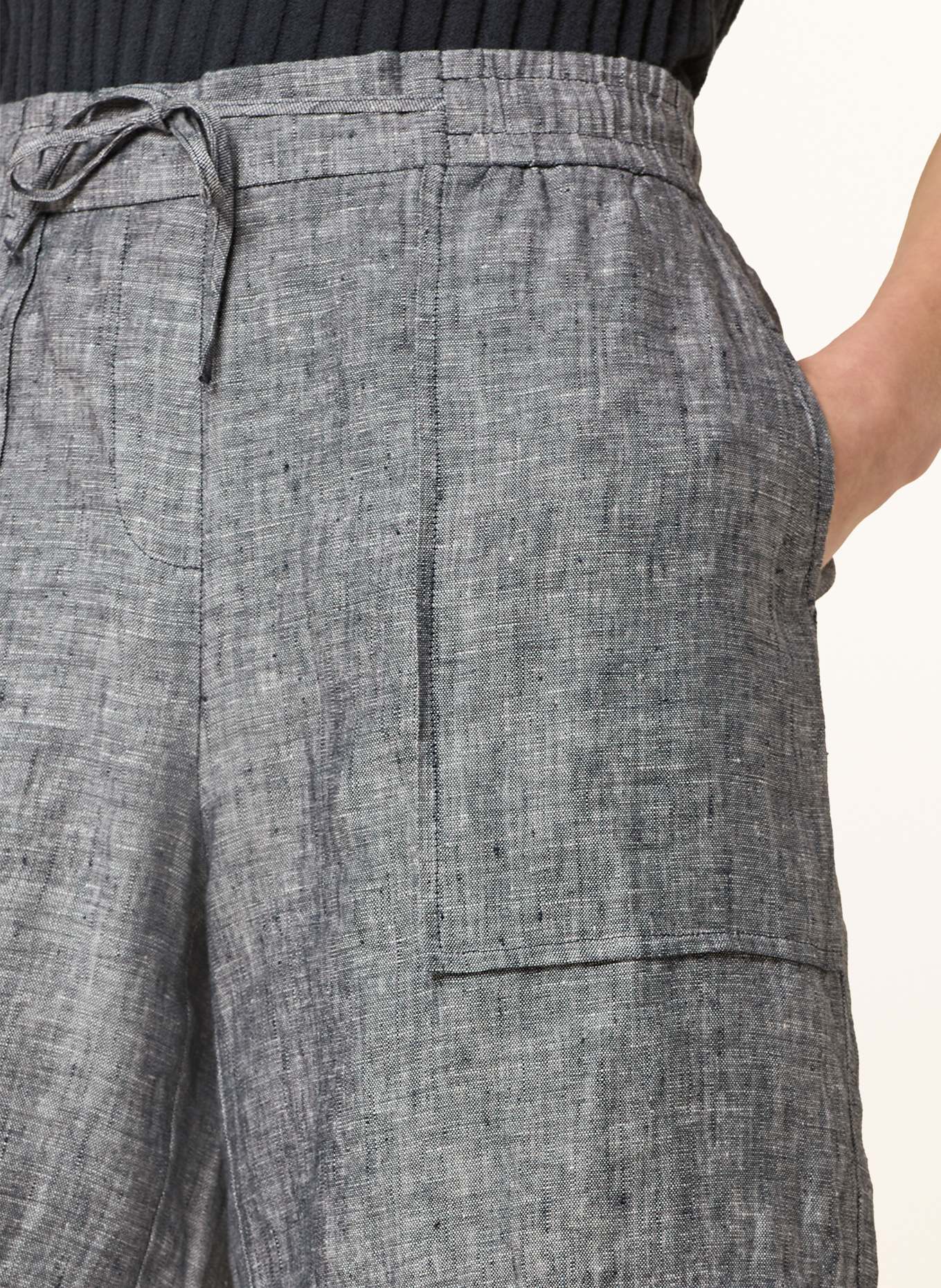 OPUS Leinenshorts MELANE: DUNKELBLAU