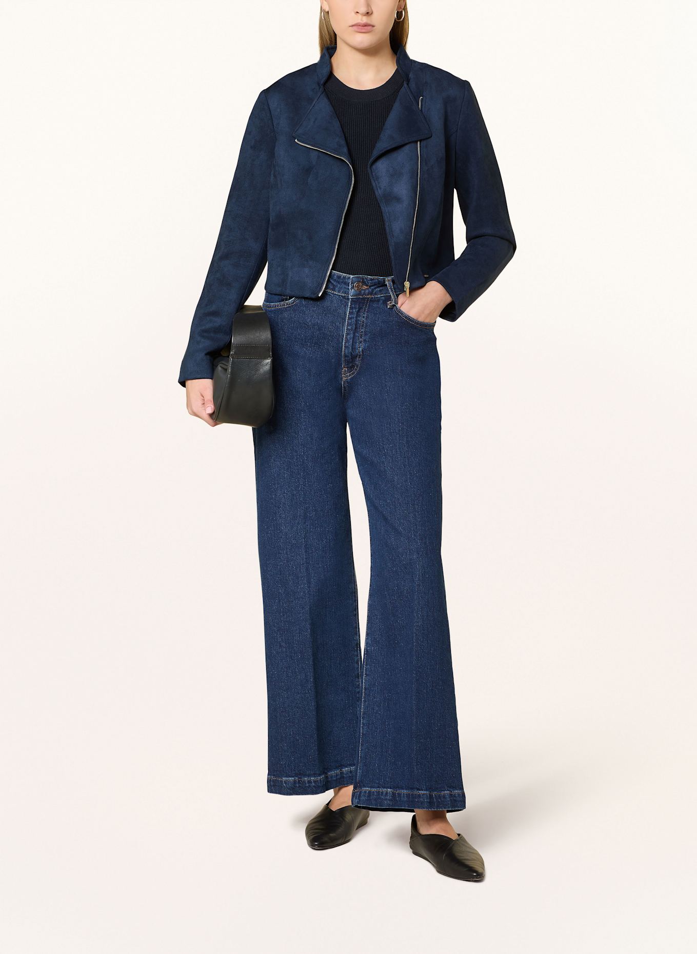 BETTY&CO Krótka kurtka z imitacji skóry: GRANATOWY