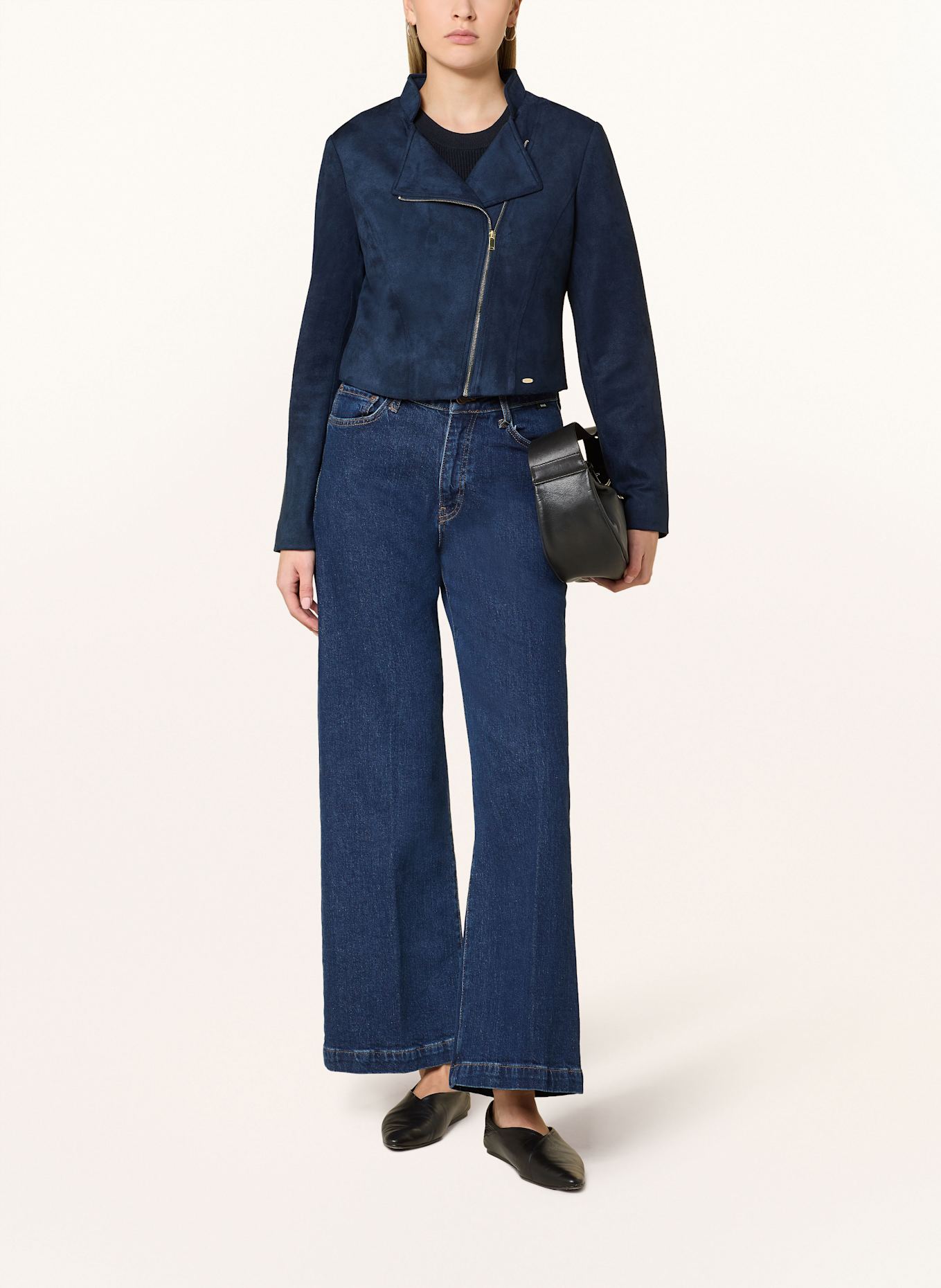 BETTY&CO Krótka kurtka z imitacji skóry: GRANATOWY