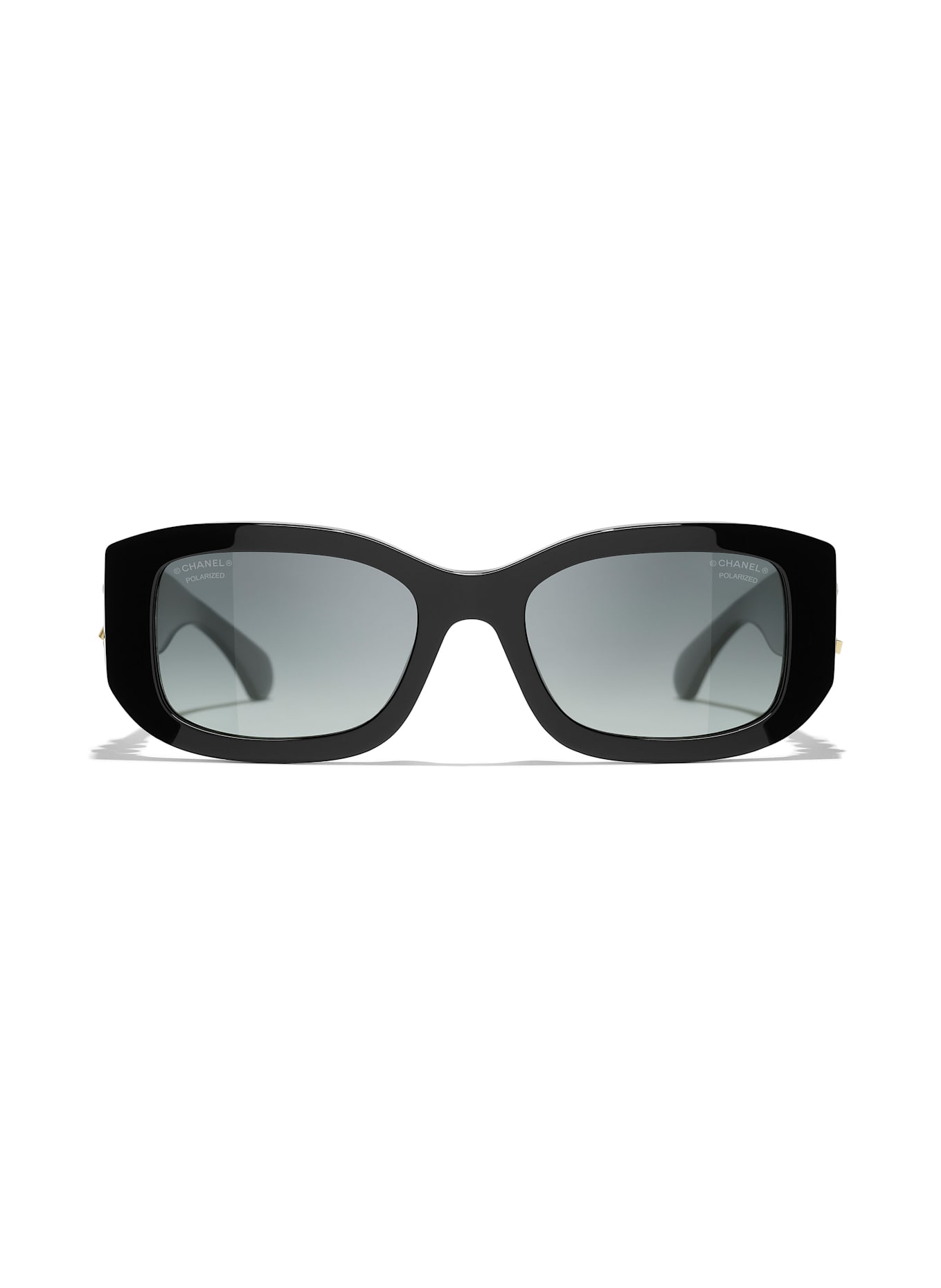 CHANEL Rechteckige Sonnenbrille: C622S8 - SCHWARZ/ GRAU POLARISIERT