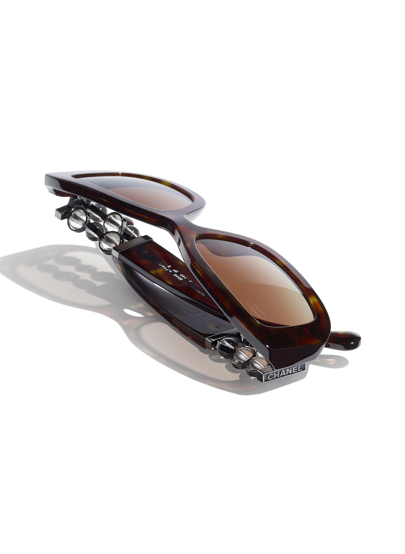 CHANEL Rechteckige Sonnenbrille: C714S9 - HAVANA/ BRAUN POLARISIERT