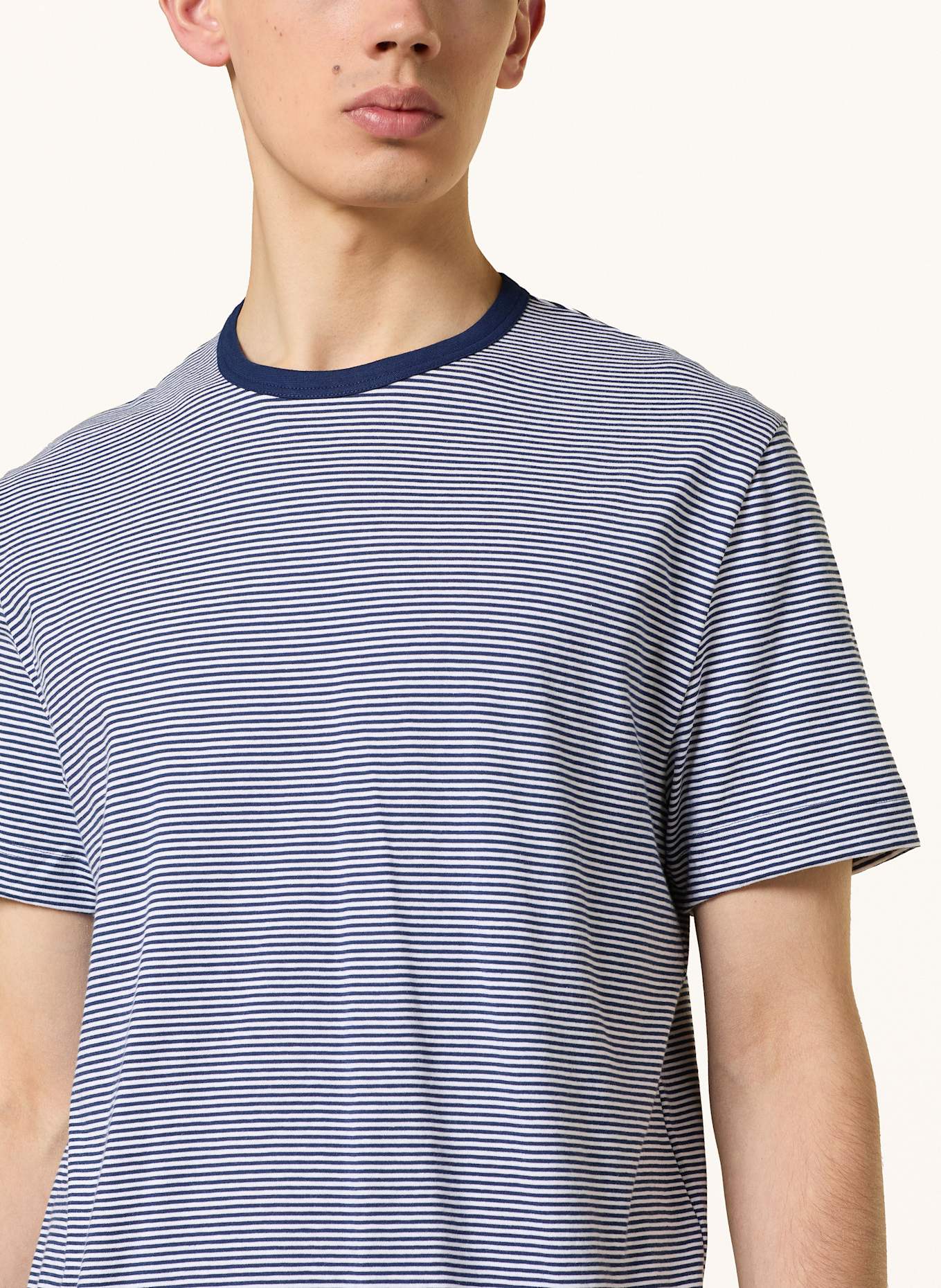 mey Shorty-Schlafanzug Serie COTE D´ AZUR STRIPES: DUNKELBLAU/ WEISS