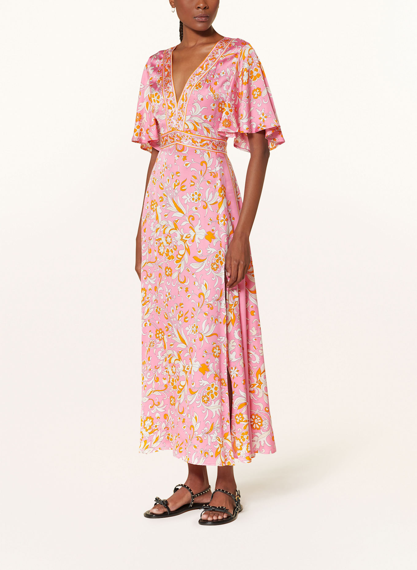 maje Kleid: ROSA/ ORANGE/ ECRU