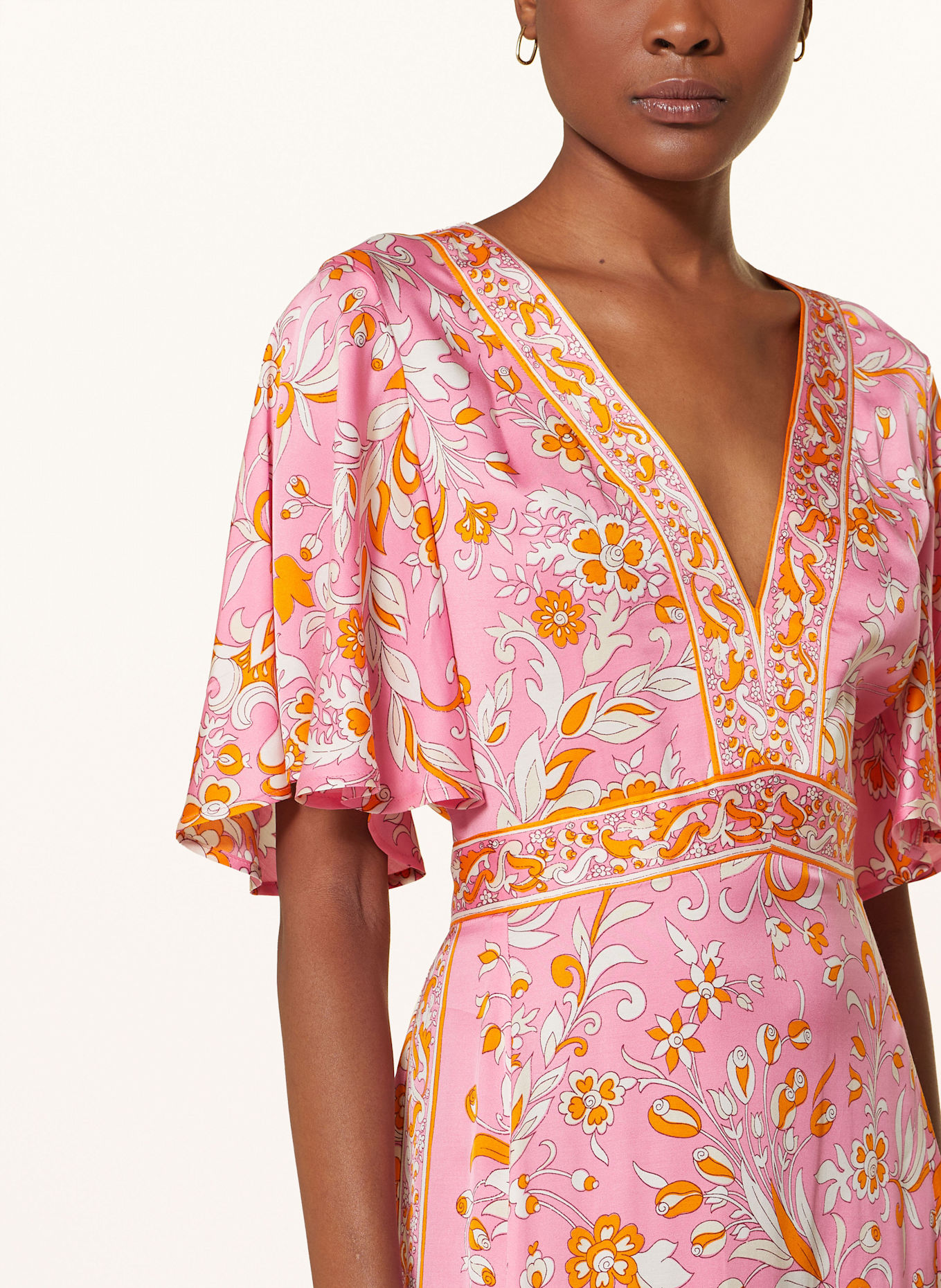 maje Kleid: ROSA/ ORANGE/ ECRU