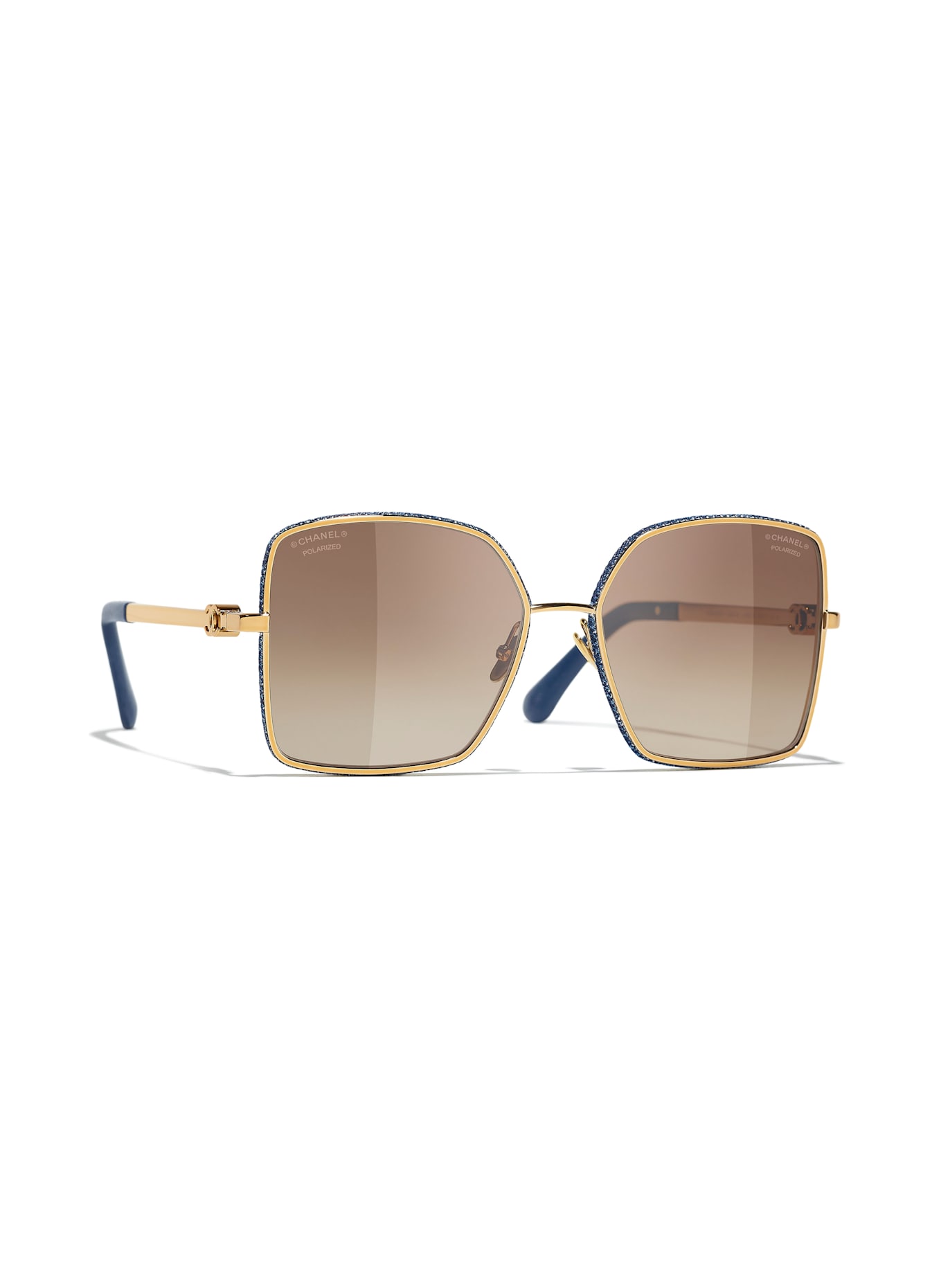 CHANEL Quadratische Sonnenbrille: C488S9 - GOLD/ BRAUN POLARISIERT