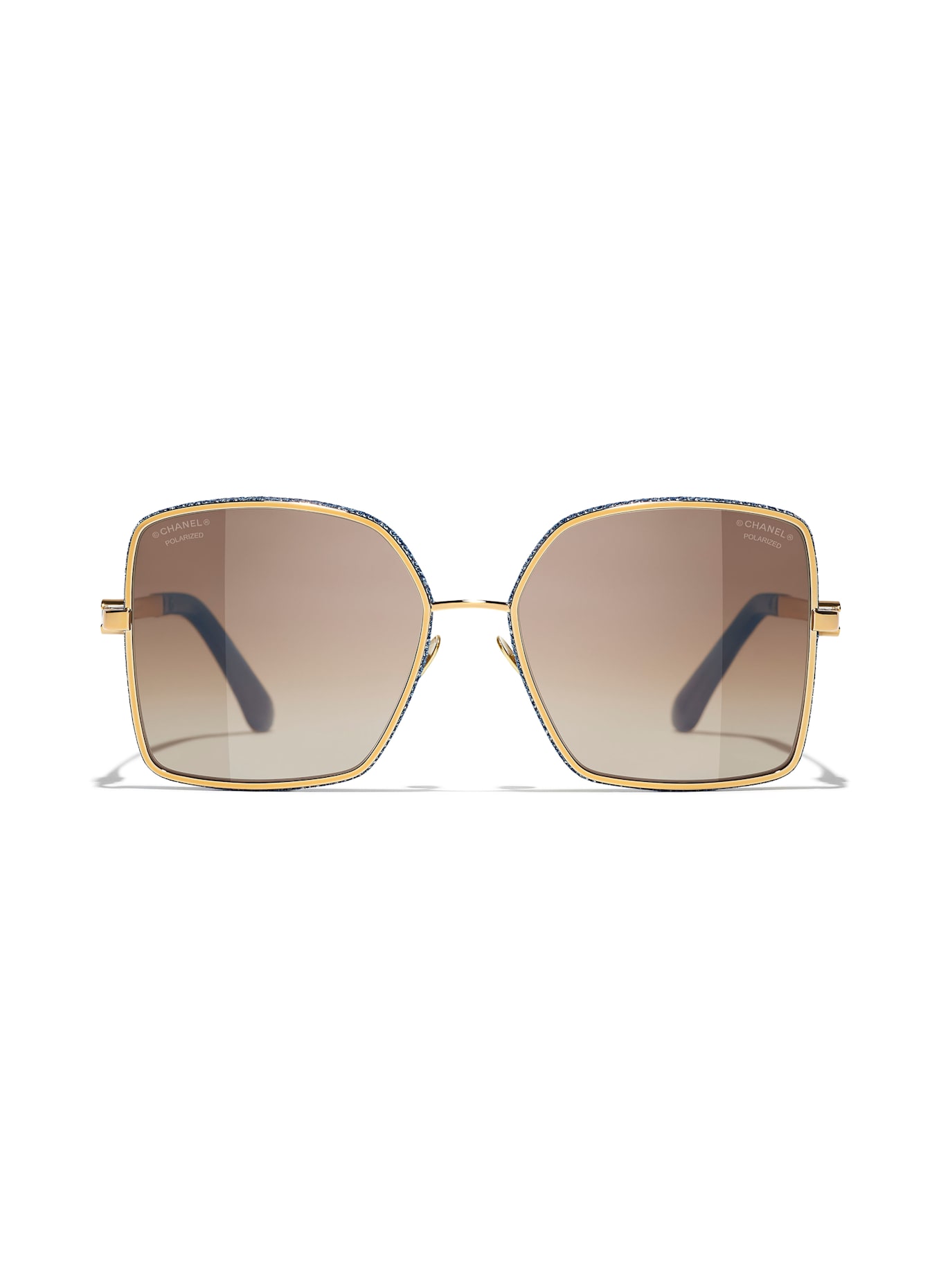 CHANEL Quadratische Sonnenbrille: C488S9 - GOLD/ BRAUN POLARISIERT