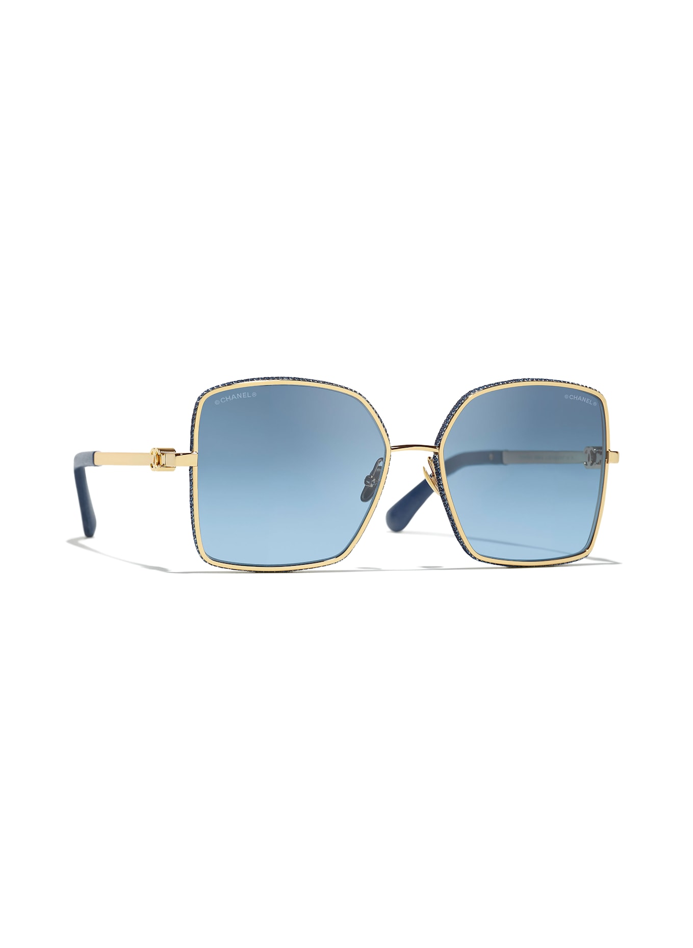 CHANEL Quadratische Sonnenbrille: C125S2 - GOLD/ BLAU