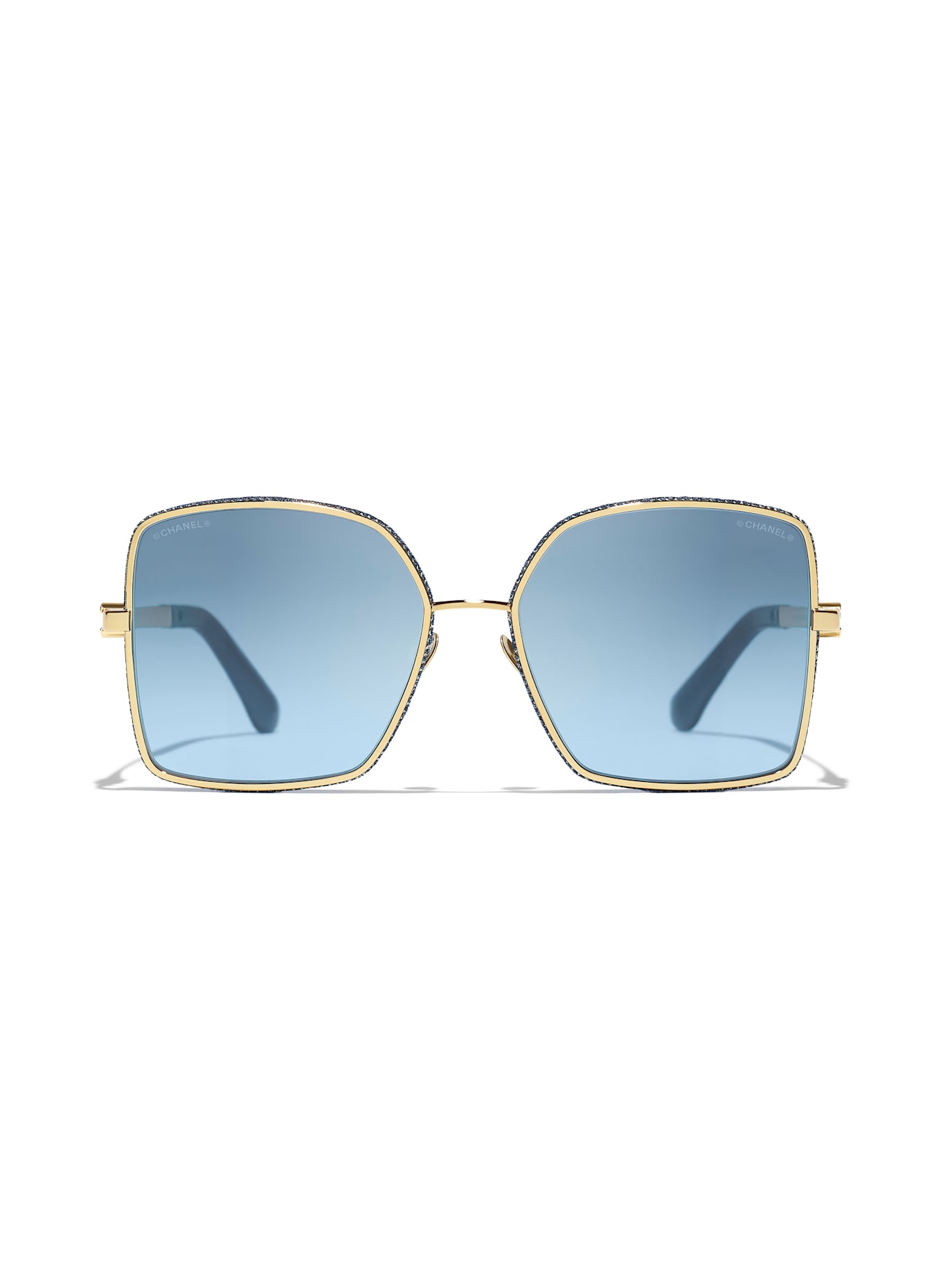CHANEL Quadratische Sonnenbrille: C125S2 - GOLD/ BLAU