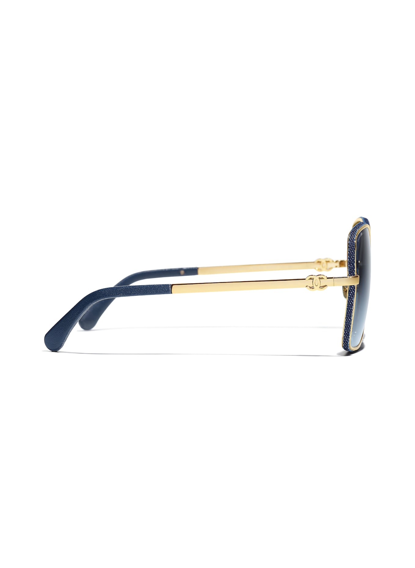 CHANEL Quadratische Sonnenbrille: C125S2 - GOLD/ BLAU