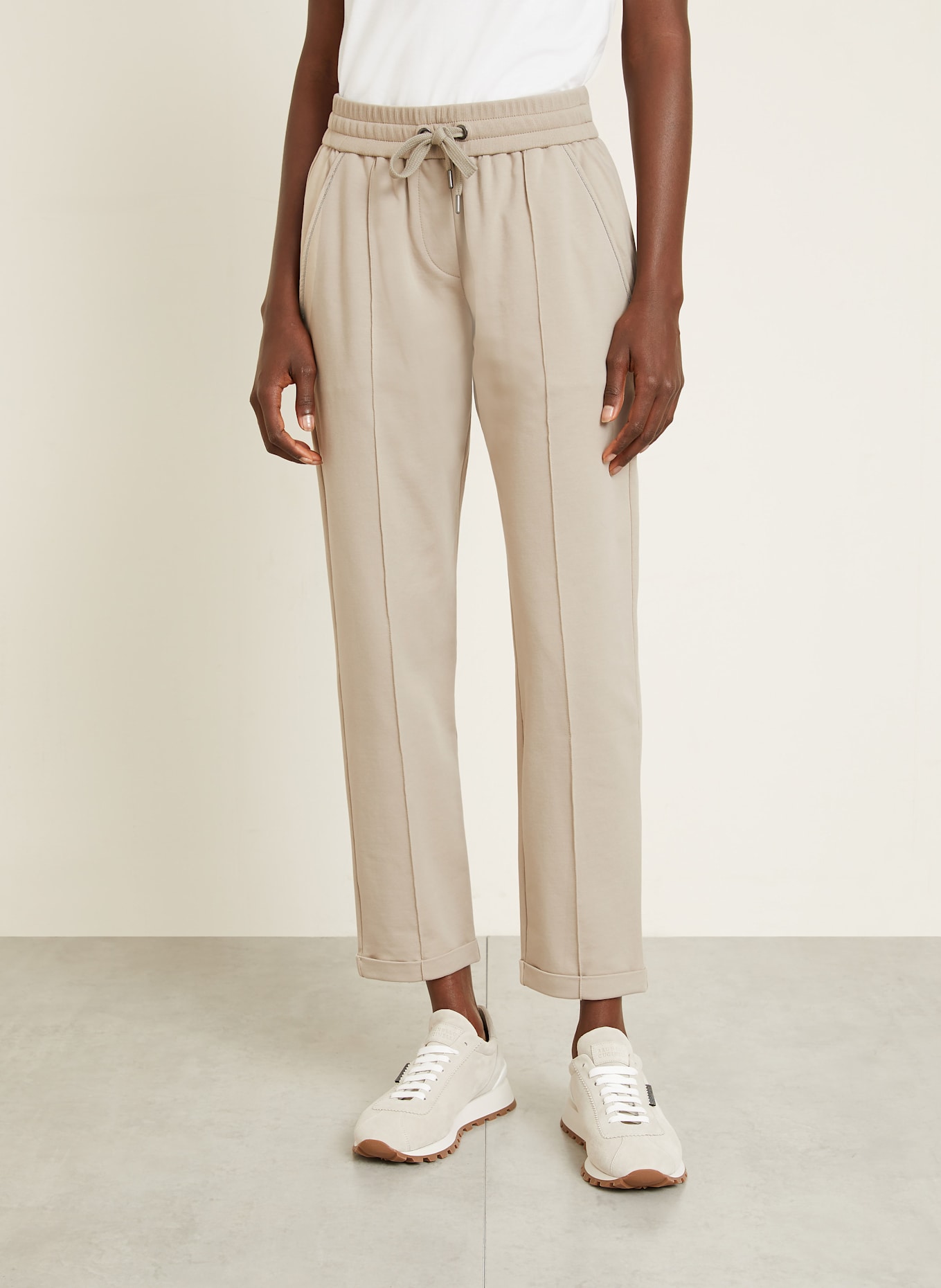 BRUNELLO CUCINELLI Jerseyhose im Jogging-Stil: BEIGE