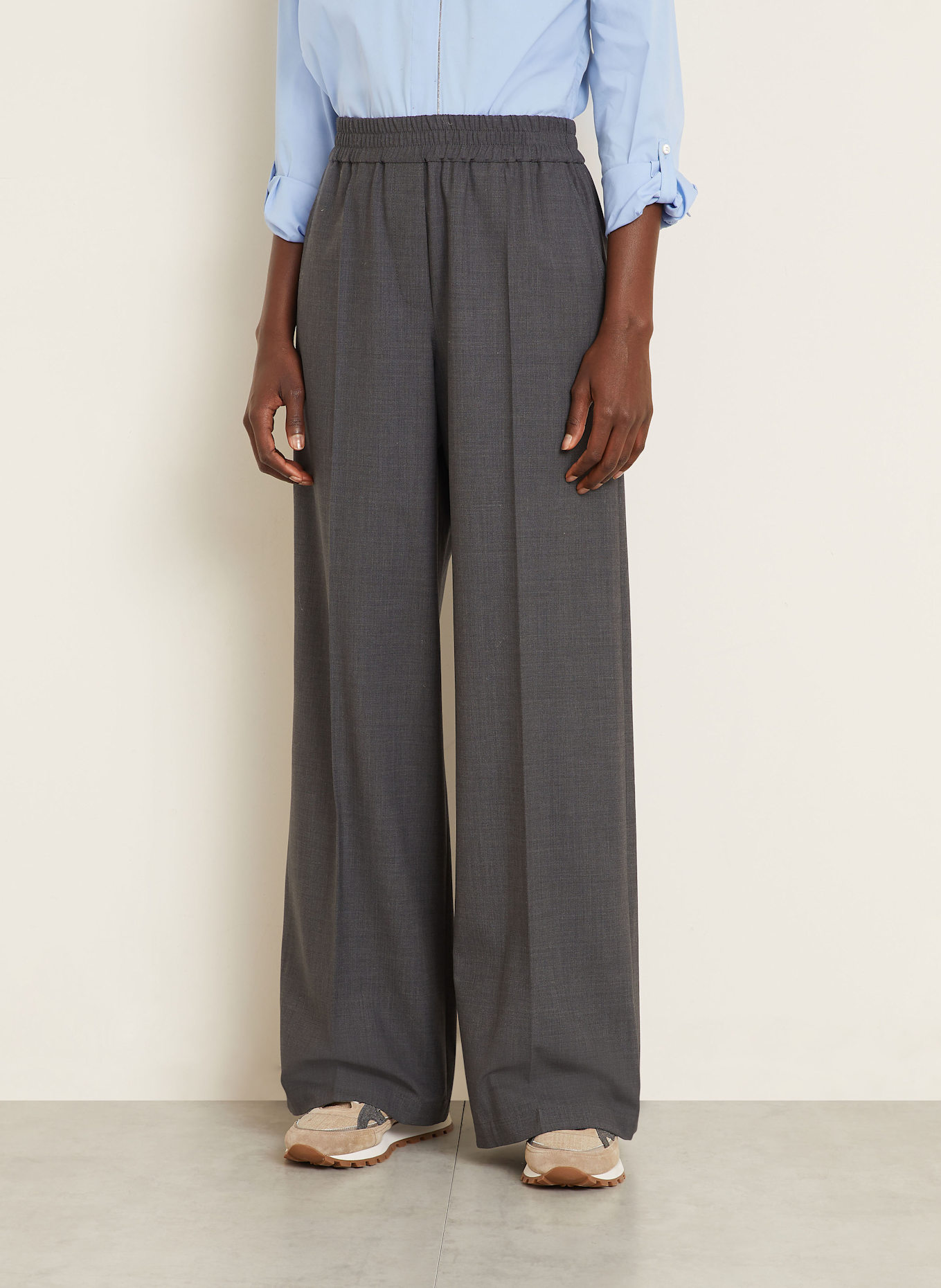 ボトムスその他 Brunello Cucinelli Wide grey trousers in wool and cashmere Brunello Cucinelli Wide grey trousers in wool and cashmere