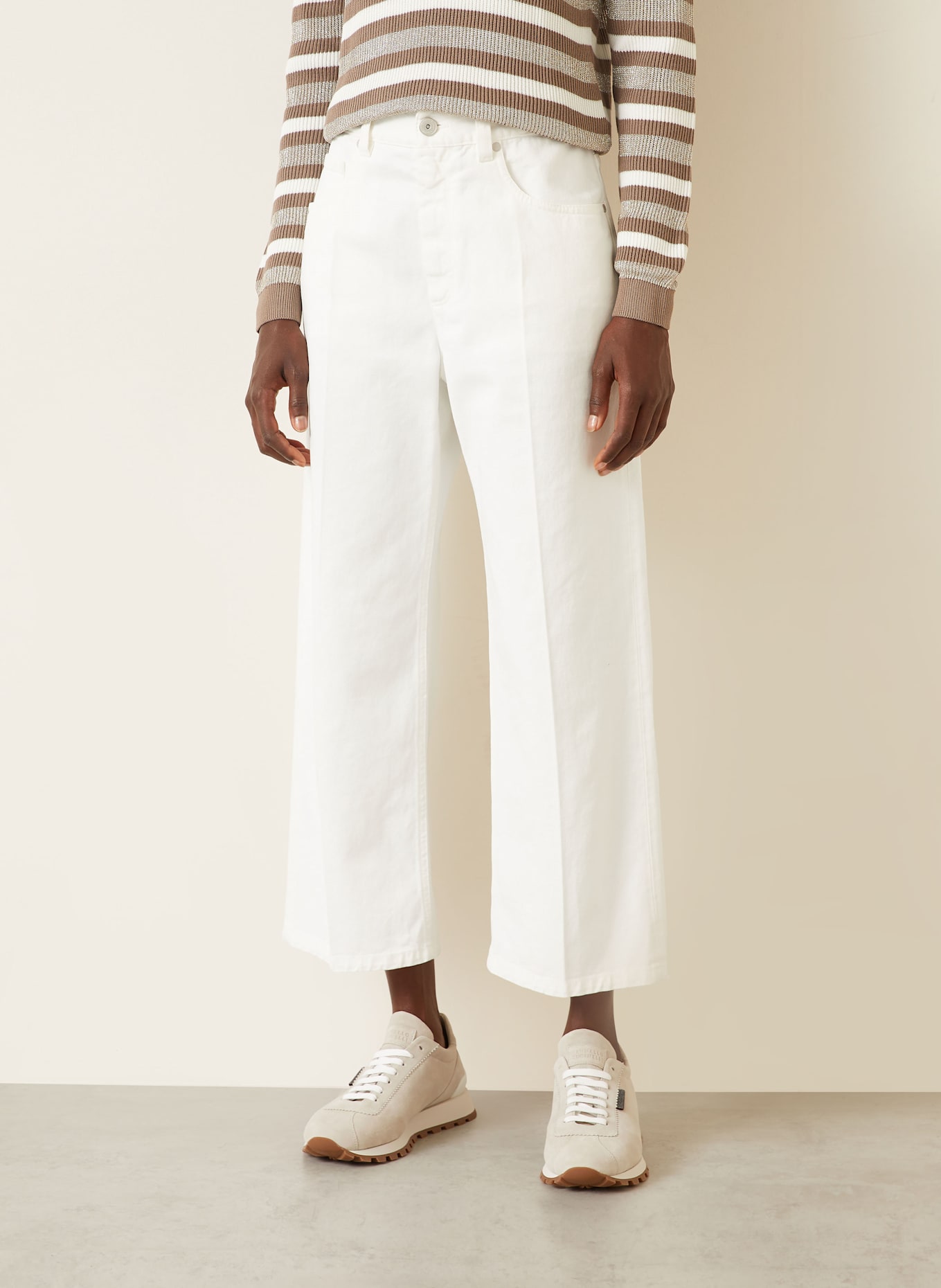 BRUNELLO CUCINELLI Marlenehose TINTO: WEISS