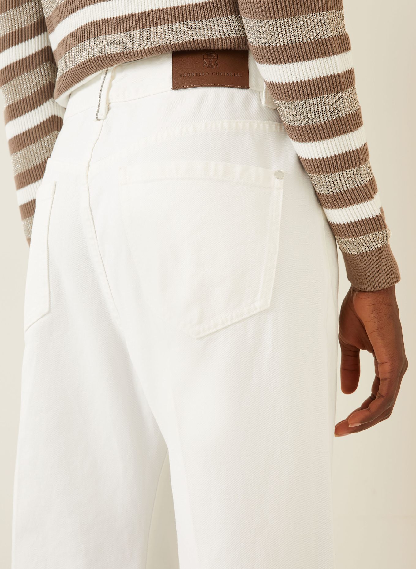 BRUNELLO CUCINELLI Marlenehose TINTO: WEISS