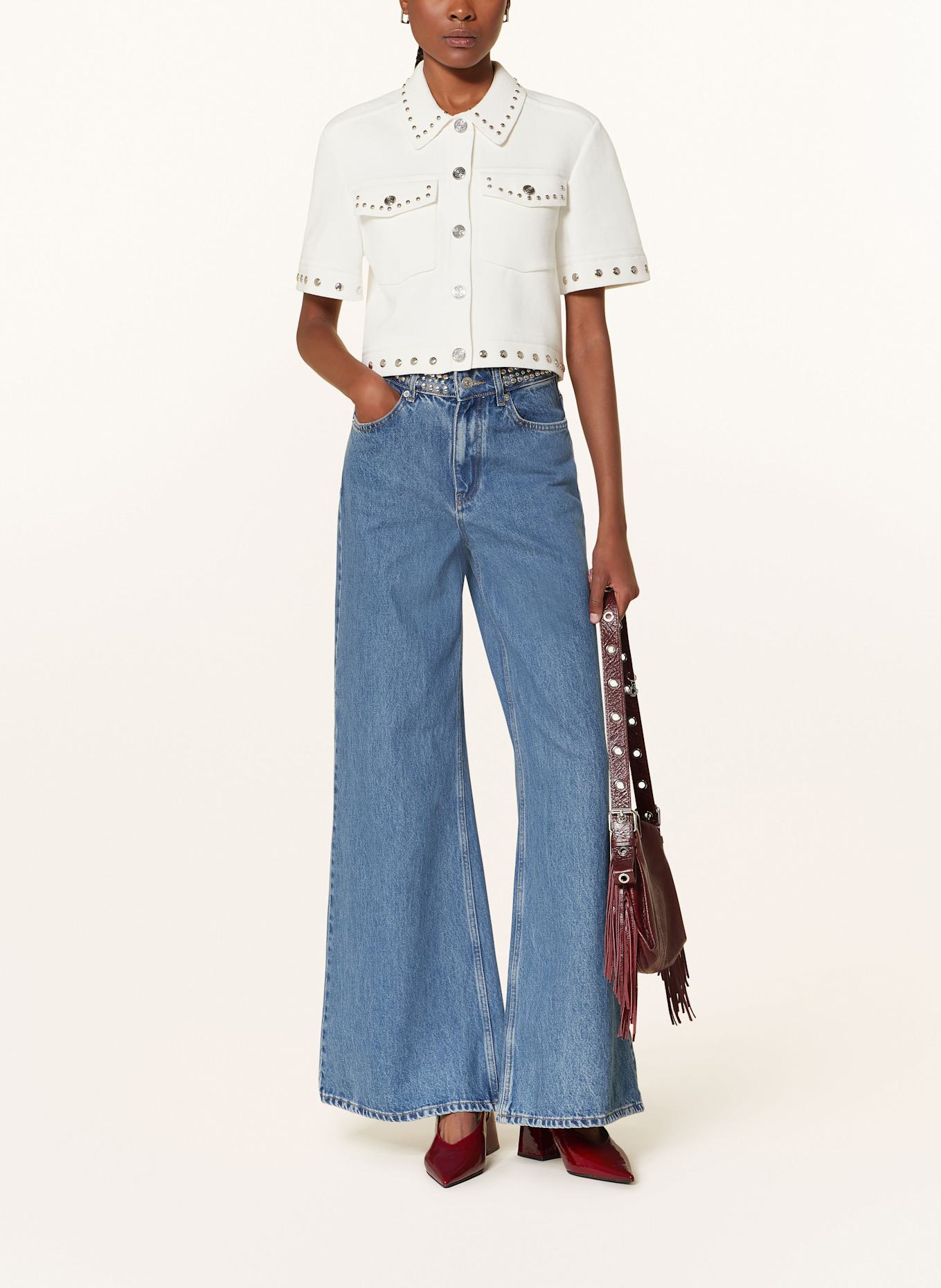 maje Cropped-Jacke mit Nieten: ECRU