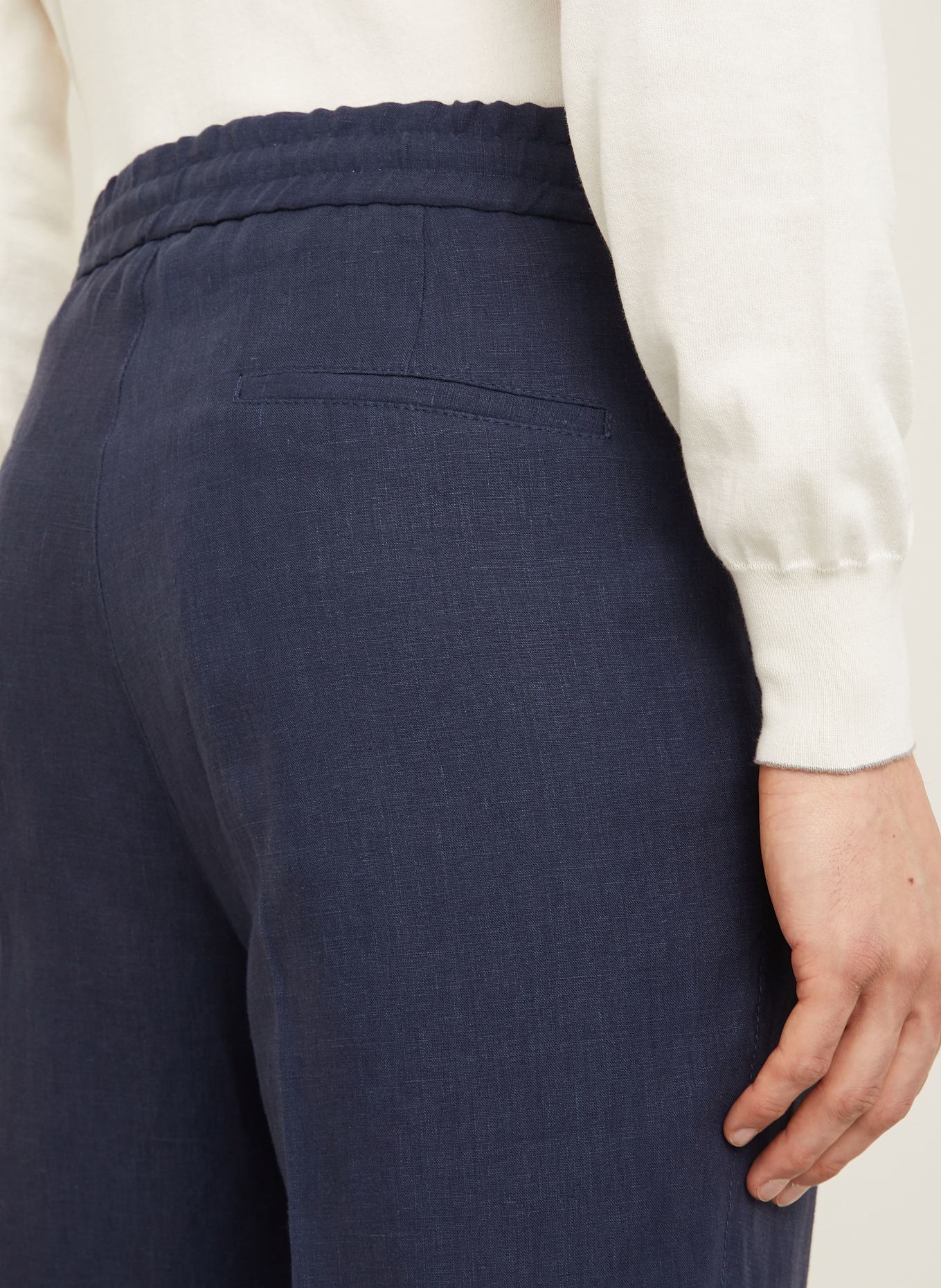 BRUNELLO CUCINELLI Anzughose Leisure Fit aus Leinen: DUNKELBLAU