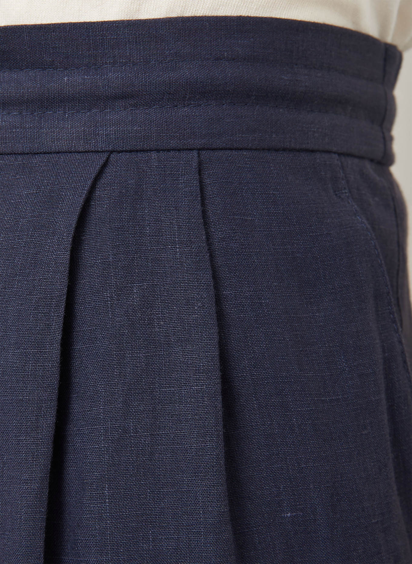 BRUNELLO CUCINELLI Anzughose Leisure Fit aus Leinen: DUNKELBLAU