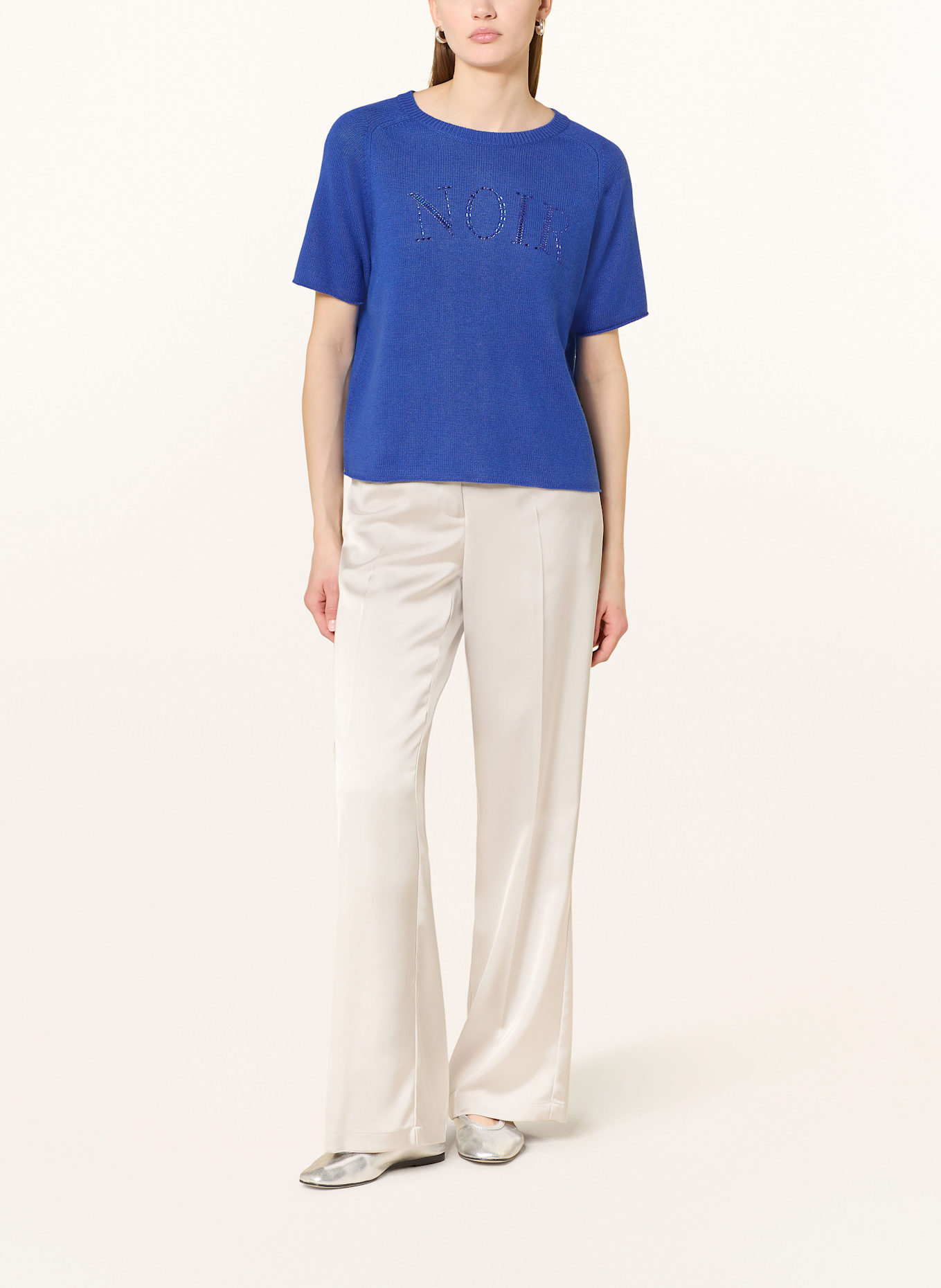 CATNOIR Strickshirt mit Schmucksteinen: BLAU